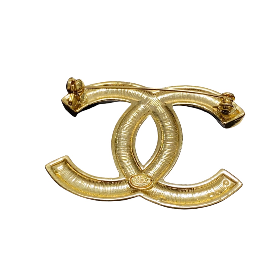 BCB525 Black /white resin with colorful pearls cc brooch pin - ccjewelryacc