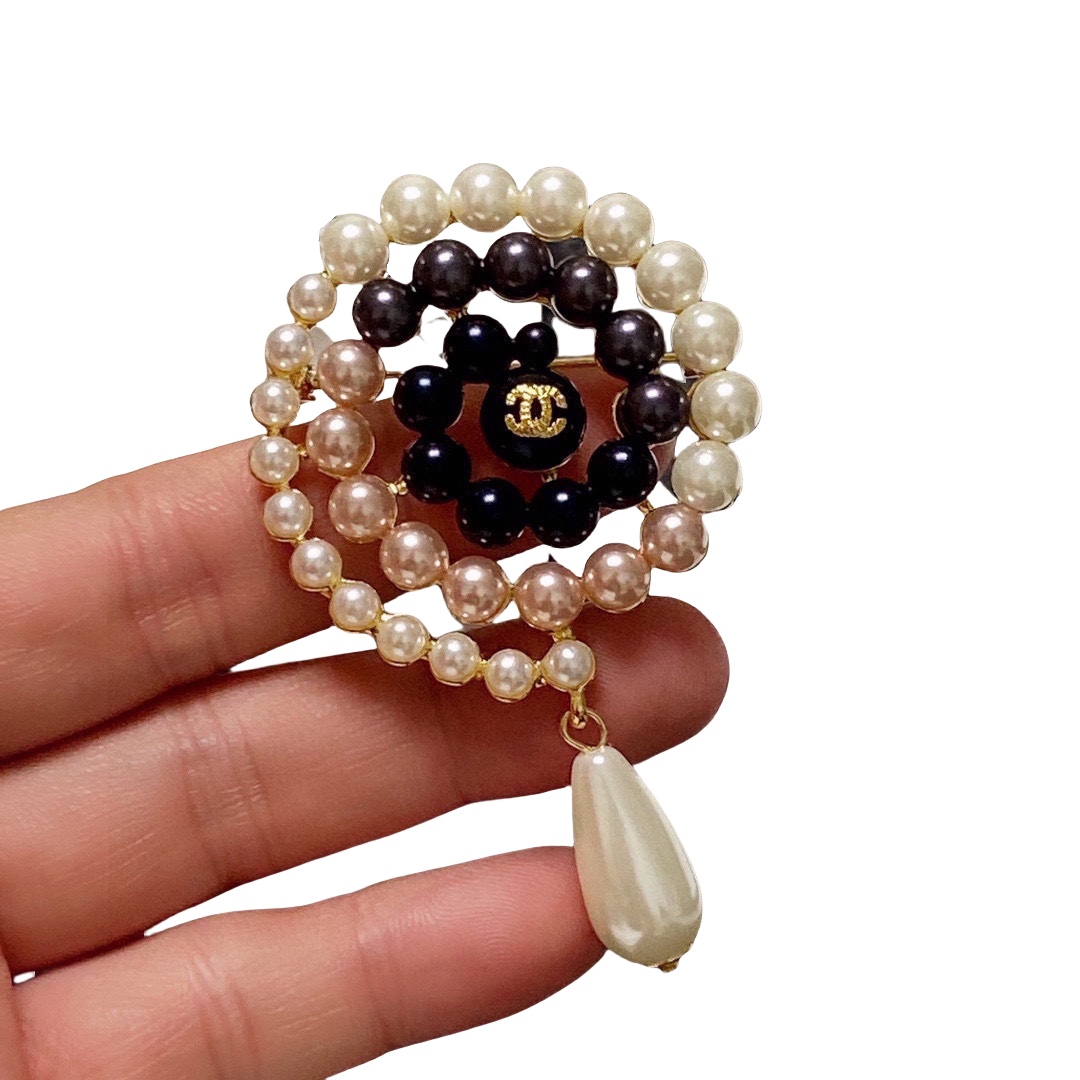 BCB519 Gradient color pearl drop brooch pin - ccjewelryacc