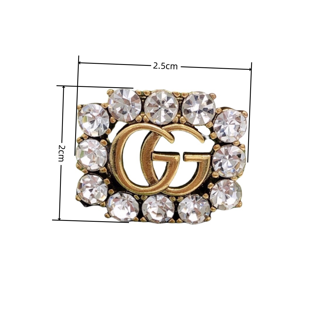 GGR002 12 Diamond GG logo ring - ccjewelryacc
