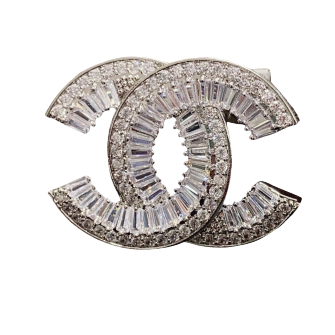 BCB526 Full crystal cc brooch pin - ccjewelryacc