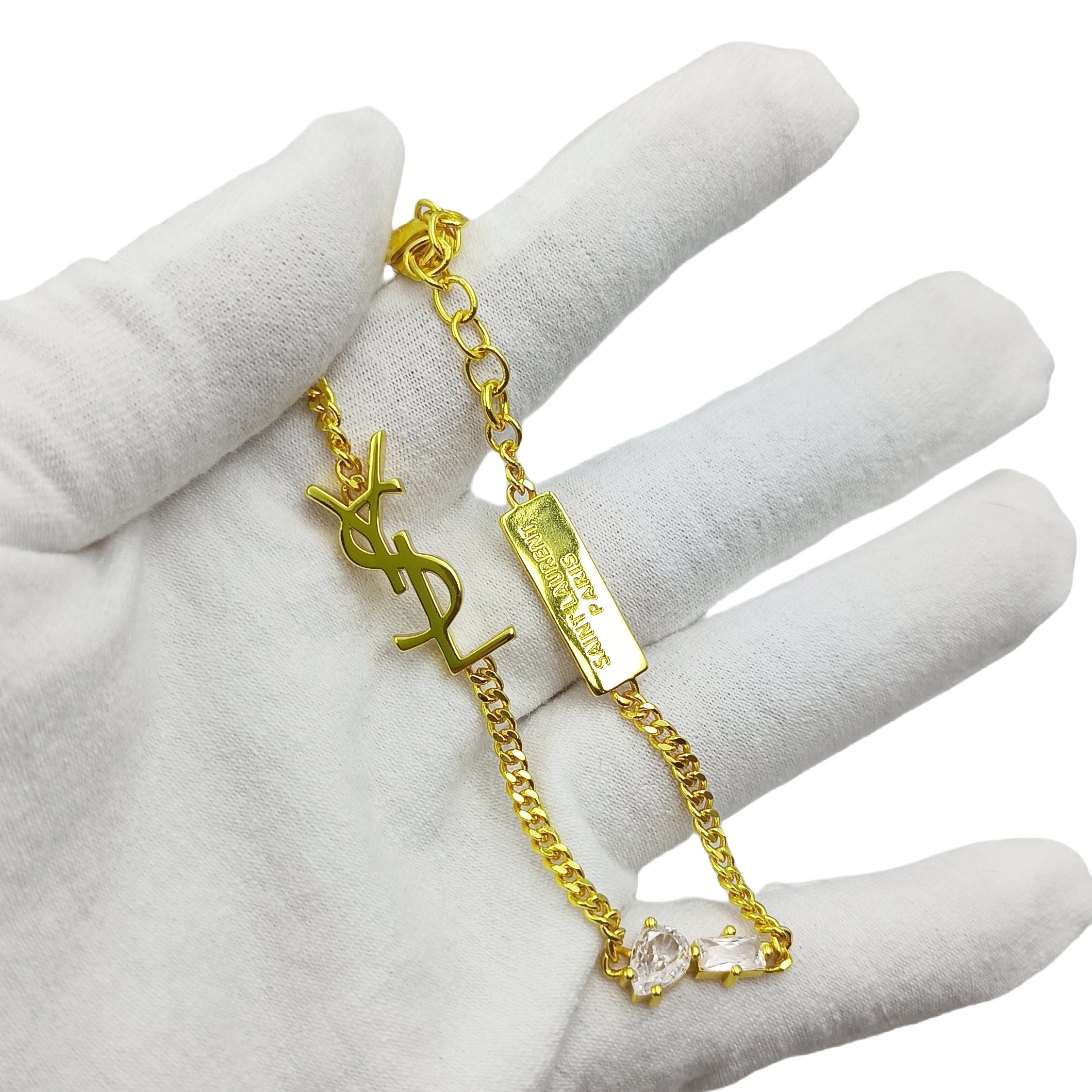 YYS001 CASSANDRE charm bracelet in metal and rhinestone - ccjewelryacc