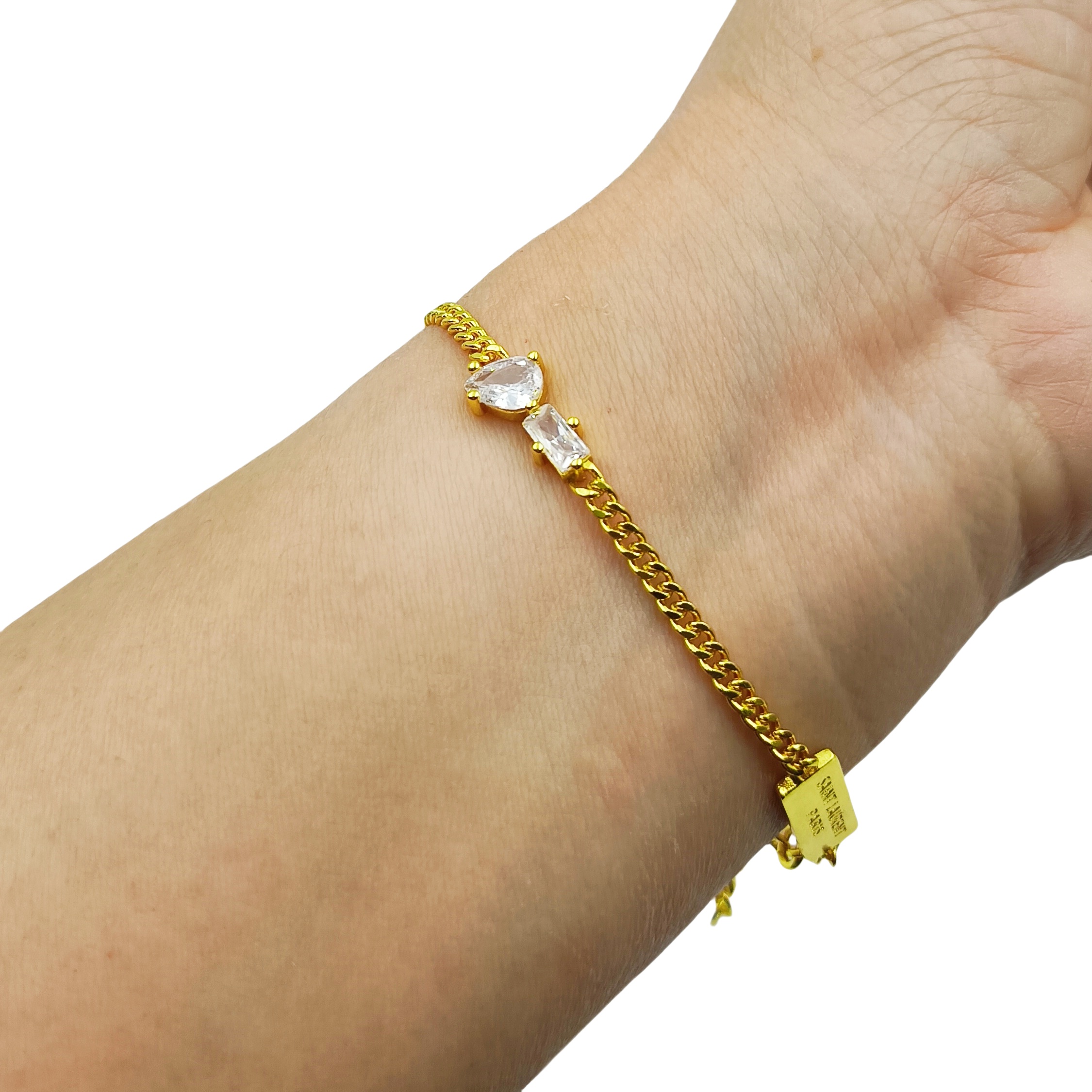 YYS001 CASSANDRE charm bracelet in metal and rhinestone - ccjewelryacc