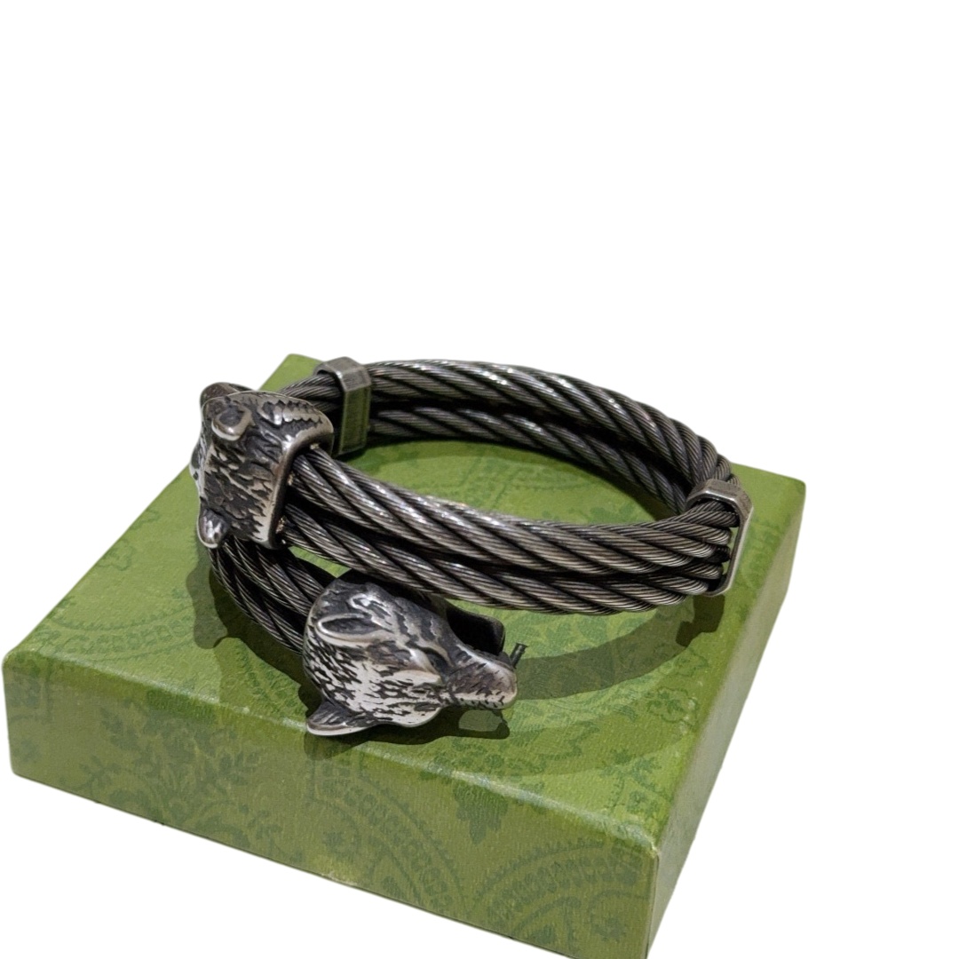 GGS032 GG anger forest wolf head bracelet for men - ccjewelryacc