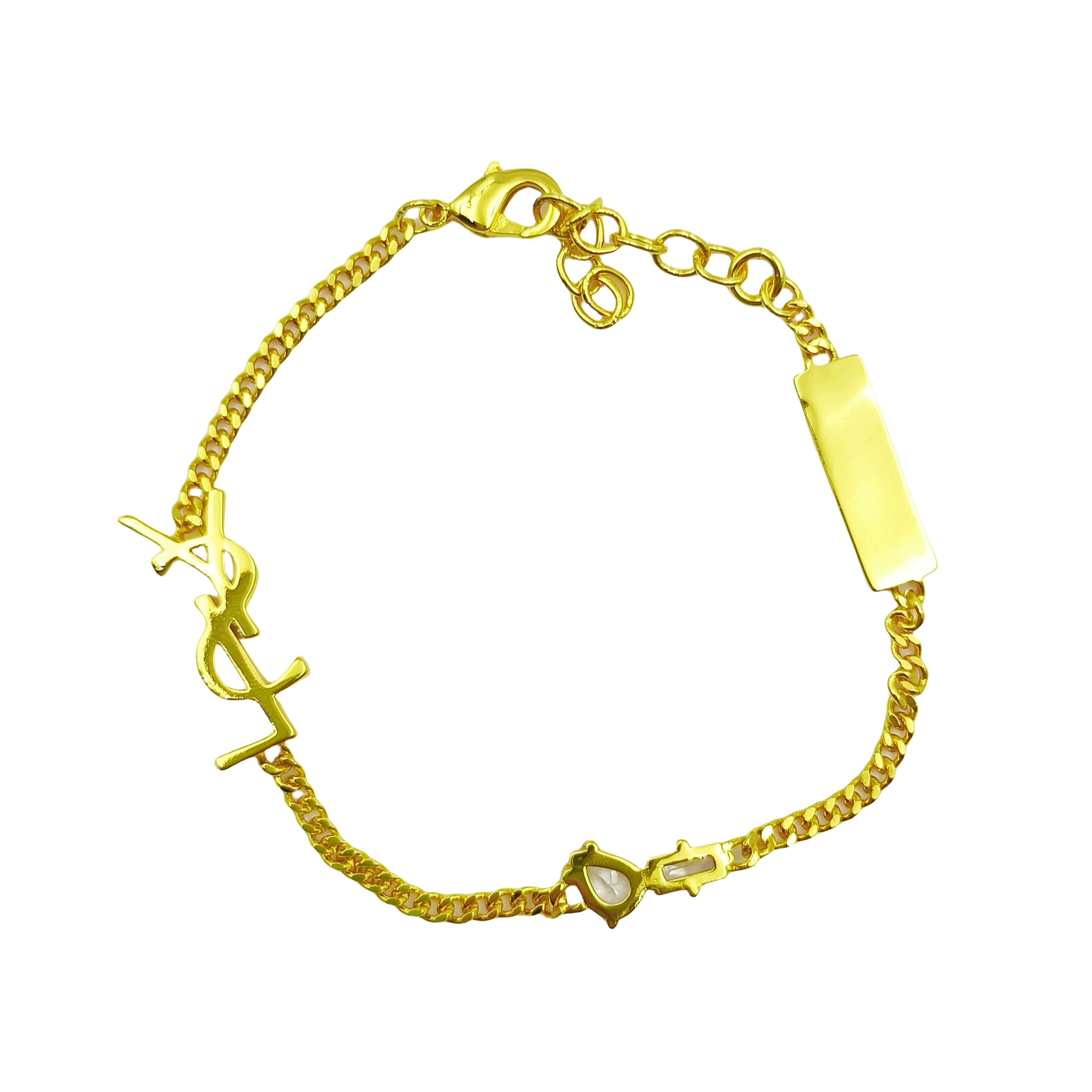 YYS001 CASSANDRE charm bracelet in metal and rhinestone - ccjewelryacc