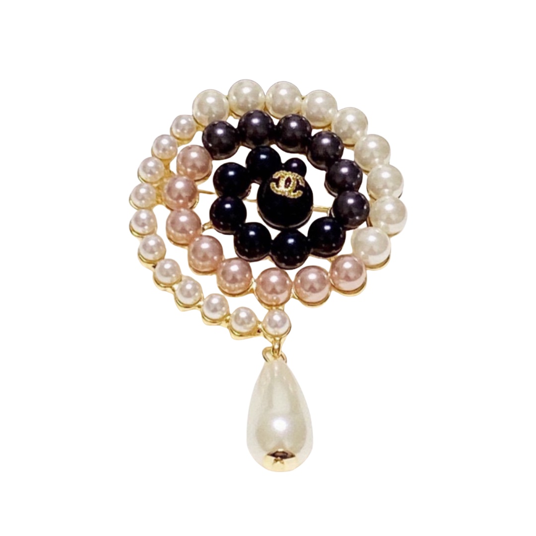 BCB519 Gradient color pearl drop brooch pin - ccjewelryacc