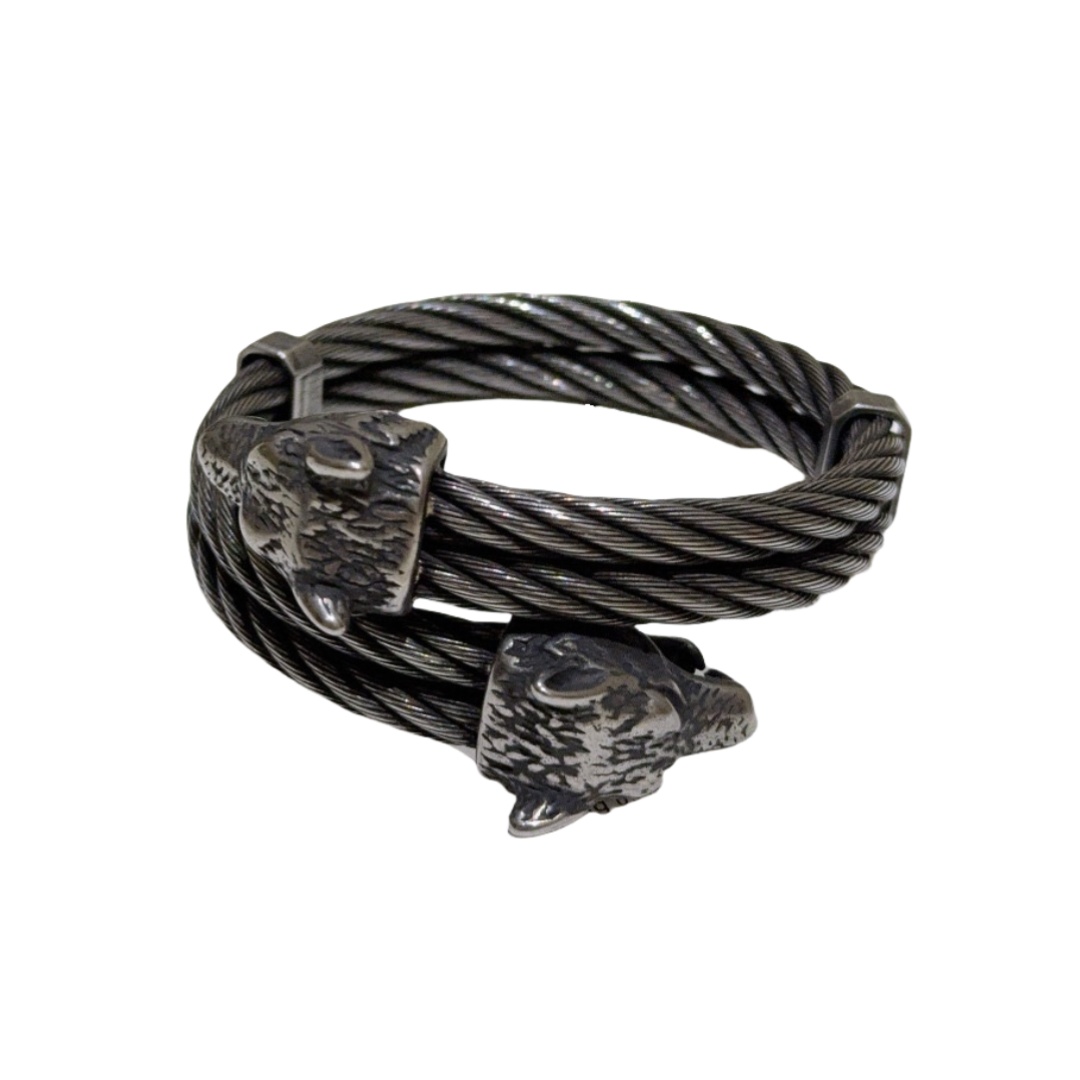 GGS032 GG anger forest wolf head bracelet for men - ccjewelryacc