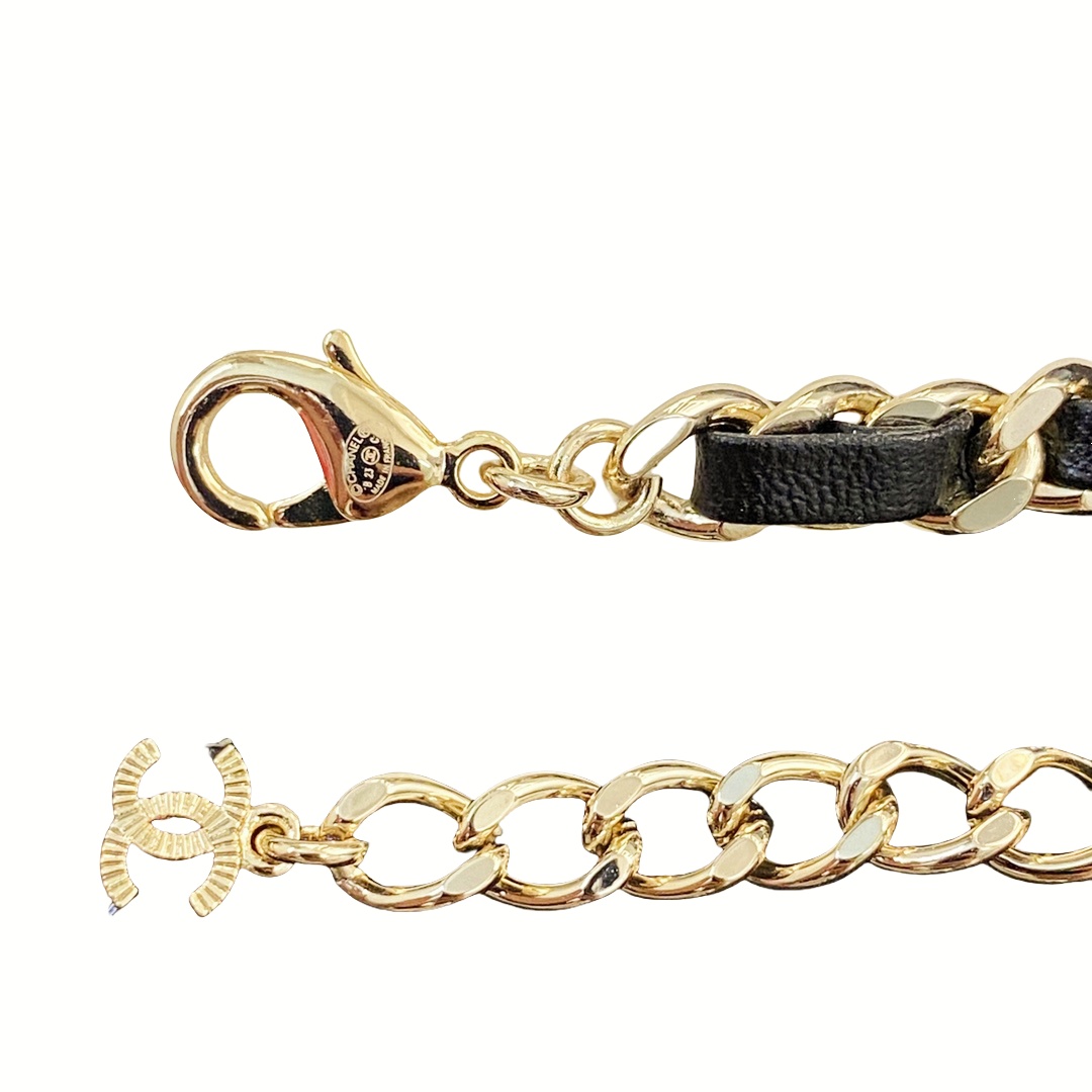 CCN035 23 Metal leather chain with black Daisy flower choker Necklace - ccjewelryacc