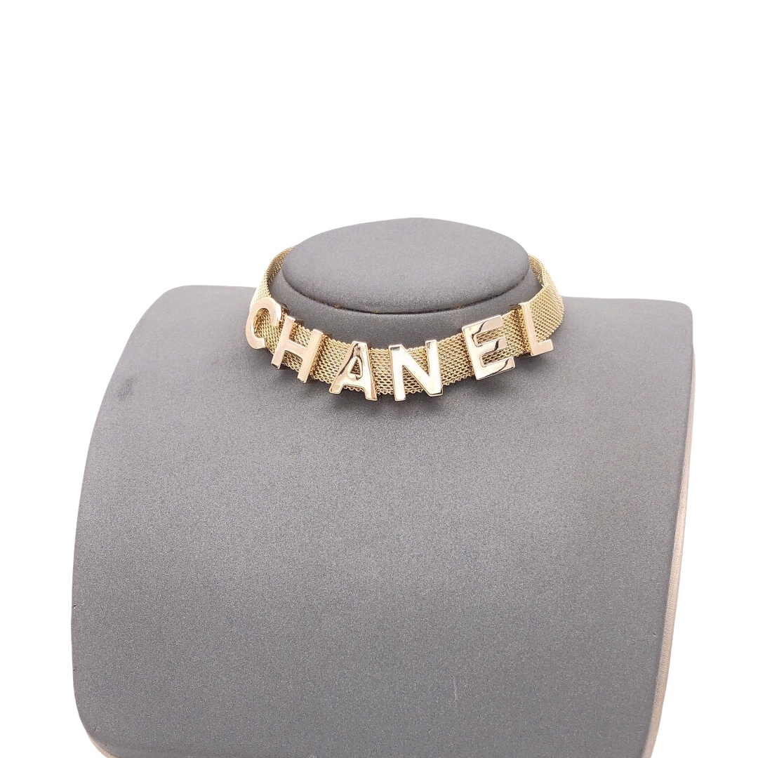 CCN179  CC mesh logo choker necklace - ccjewelryacc