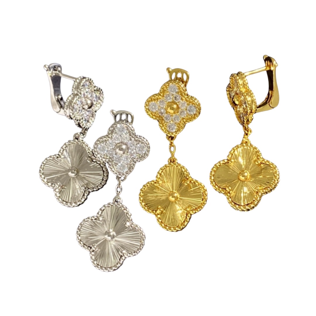 VCE012 VCA Vintage Magic Alhambra earring clips 2 motifs - ccfashionjewelry
