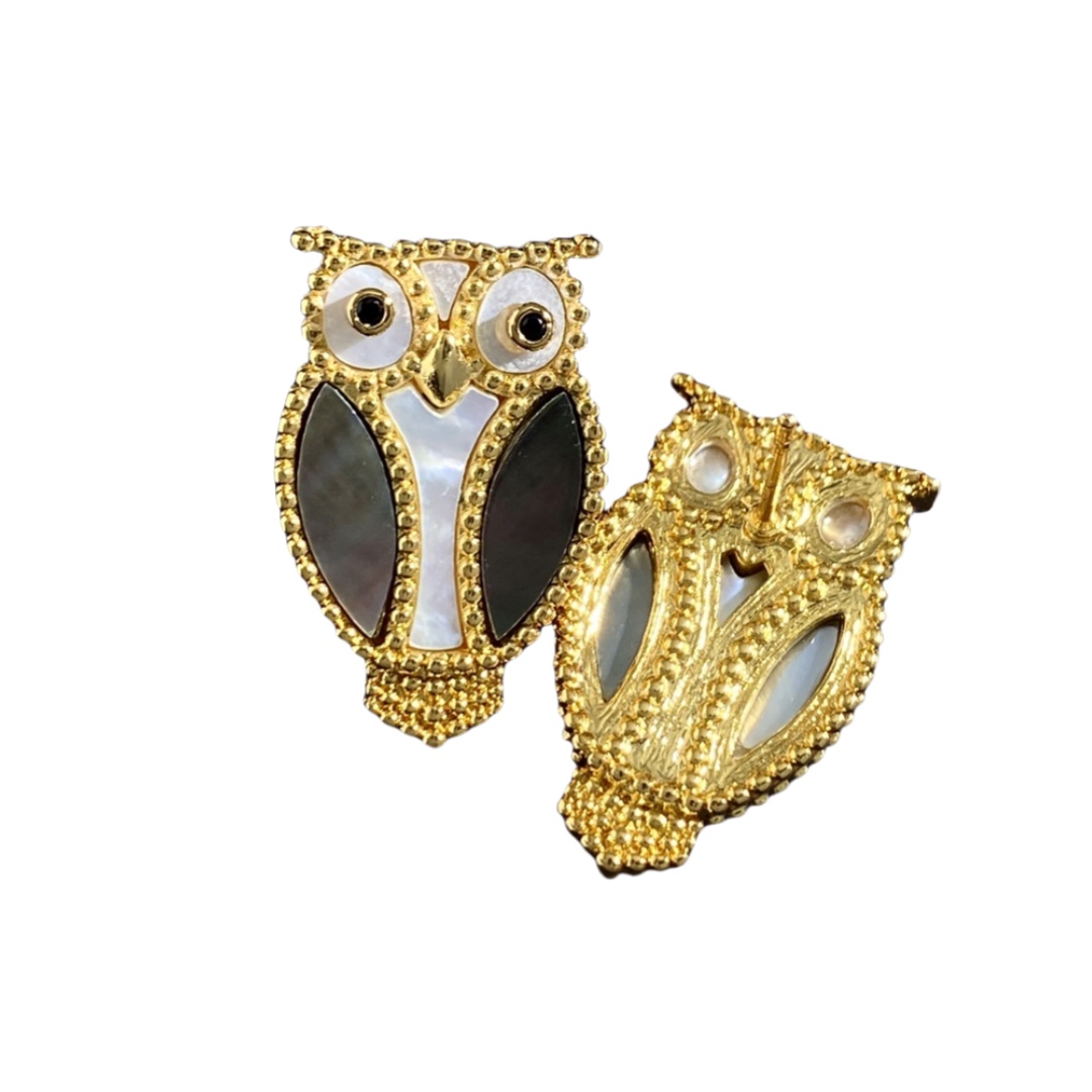 VCE004 VCA Owl hummingbird tortoise animal series stud earrings - ccjewelryacc