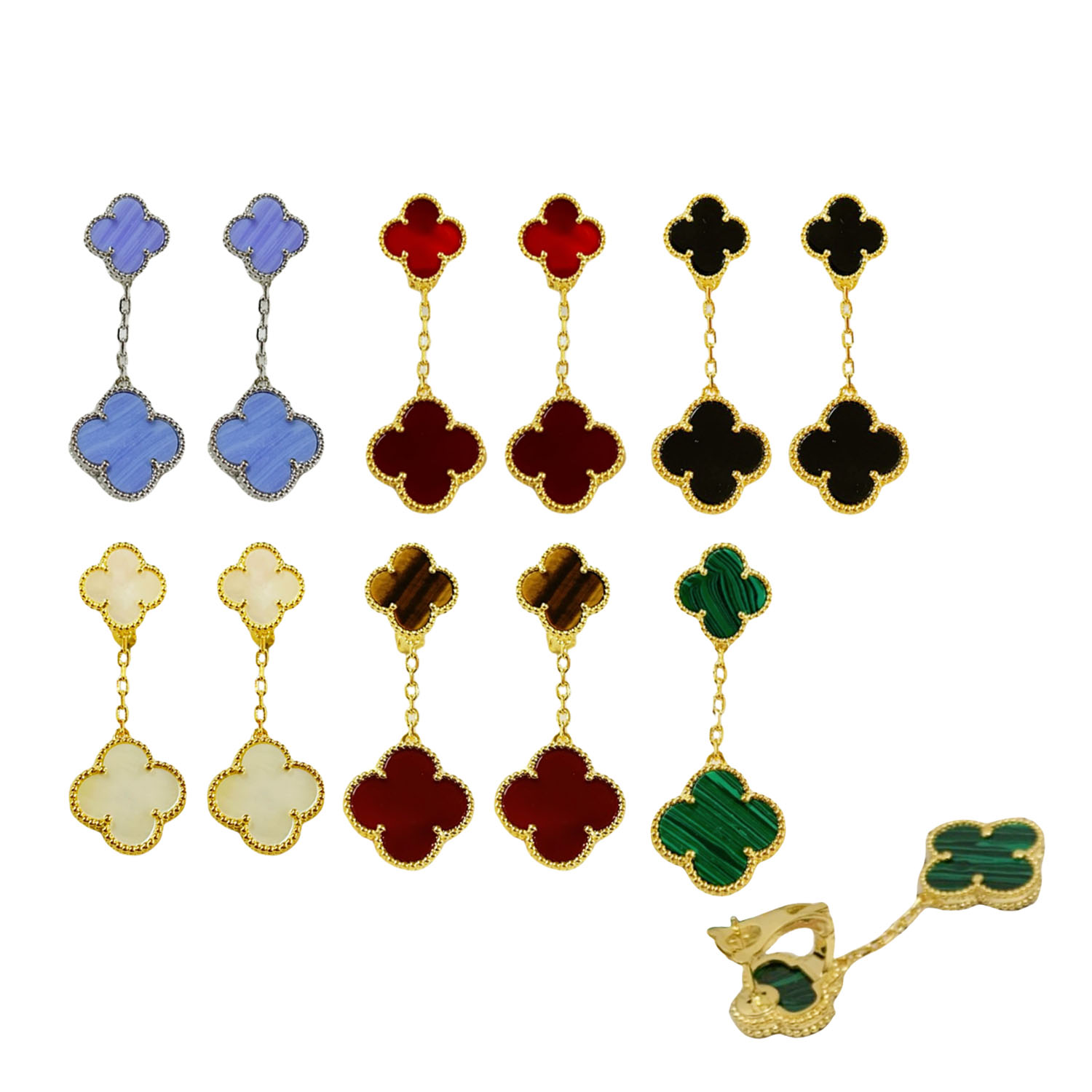 VCE033 VCA 2 Motifs Magic Alhambra earrings clip - ccfashionjewelry