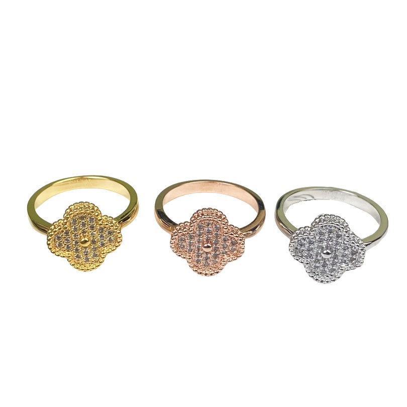 VCR011 VCA Magic Alhambra ring with diamond - ccjewelryacc