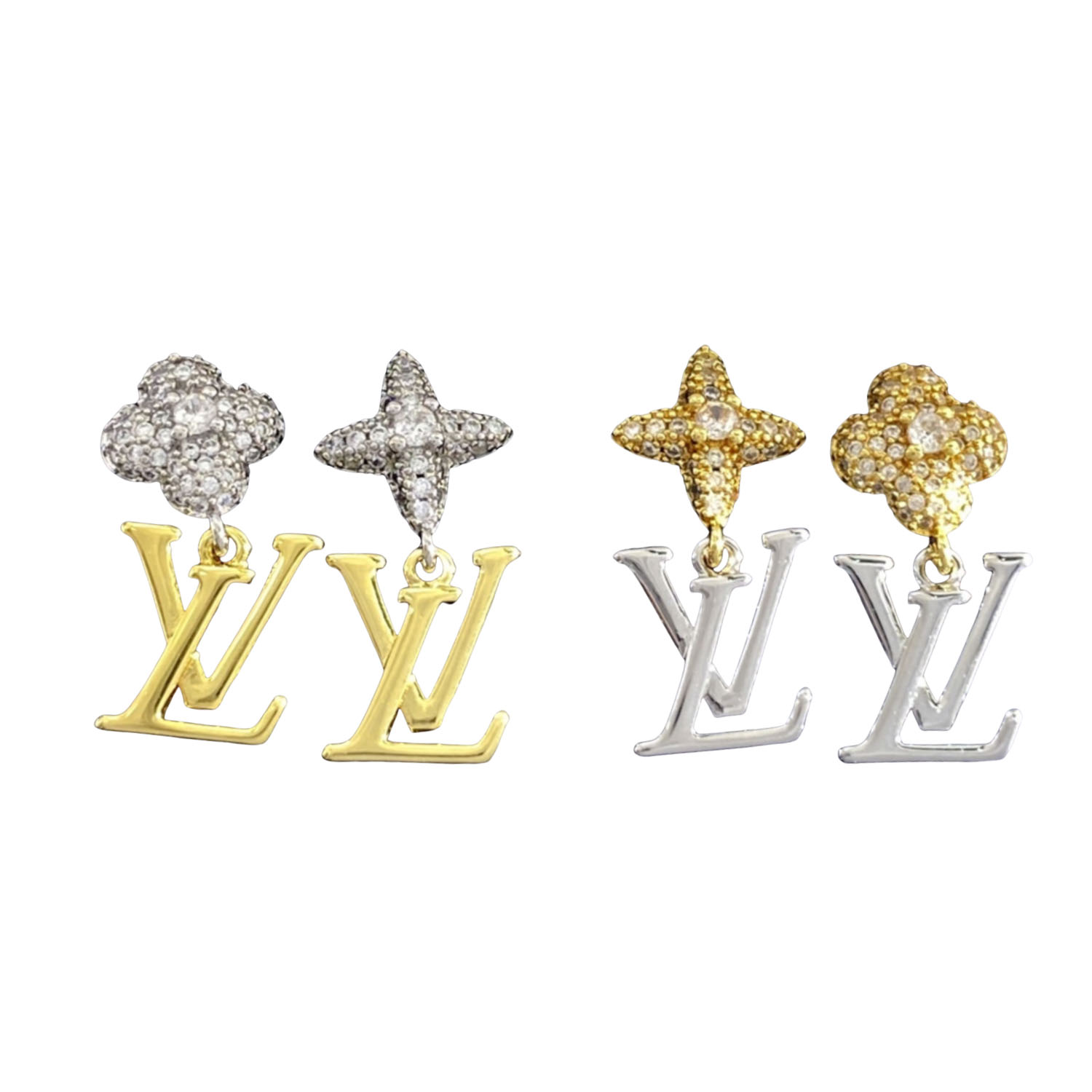 LVE128 VUITTON L&V Full crystal Iconic Trésor Drop earring - ccfashionjewelry