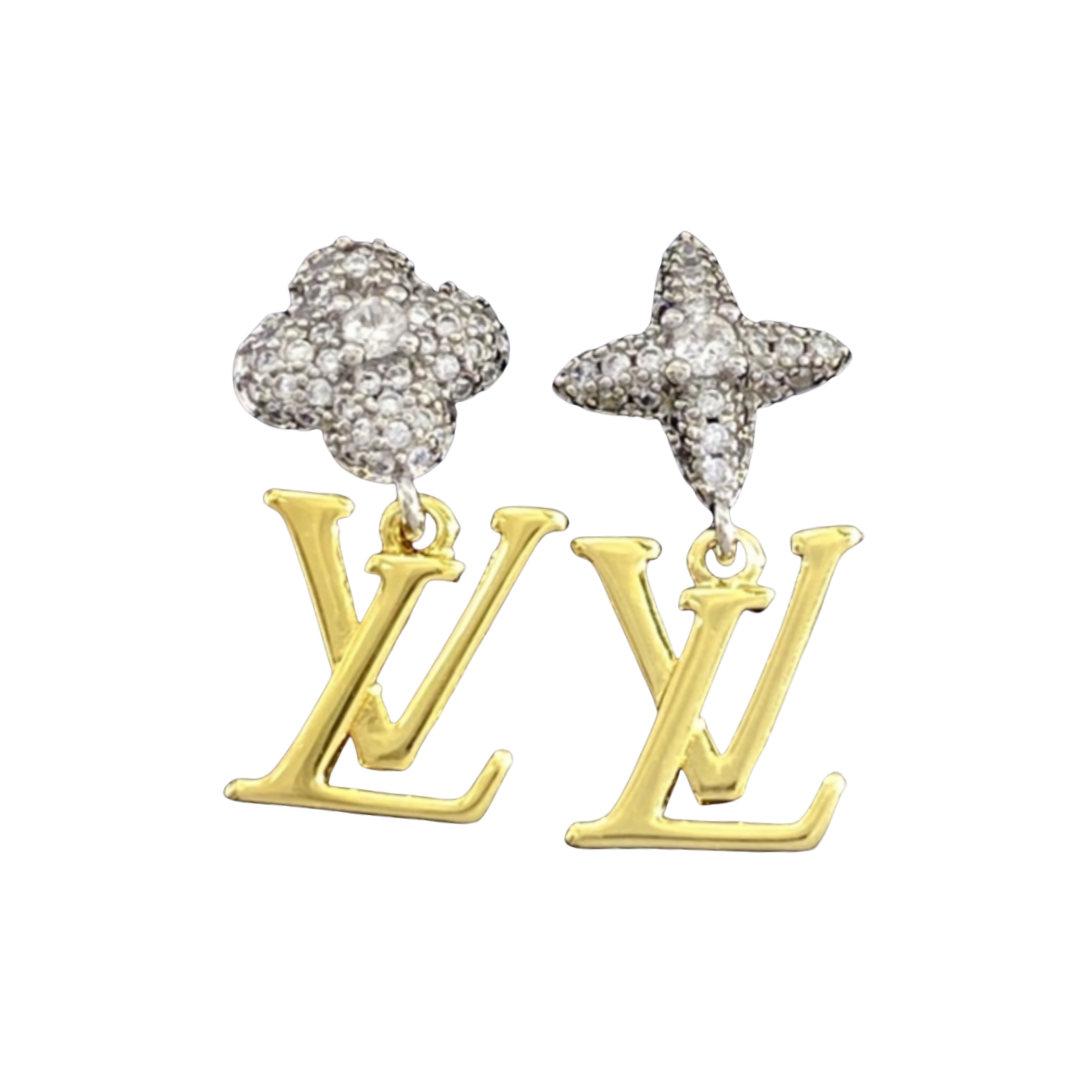 LVE128 VUITTON L&V Full crystal Iconic Trésor Drop earring - ccfashionjewelry