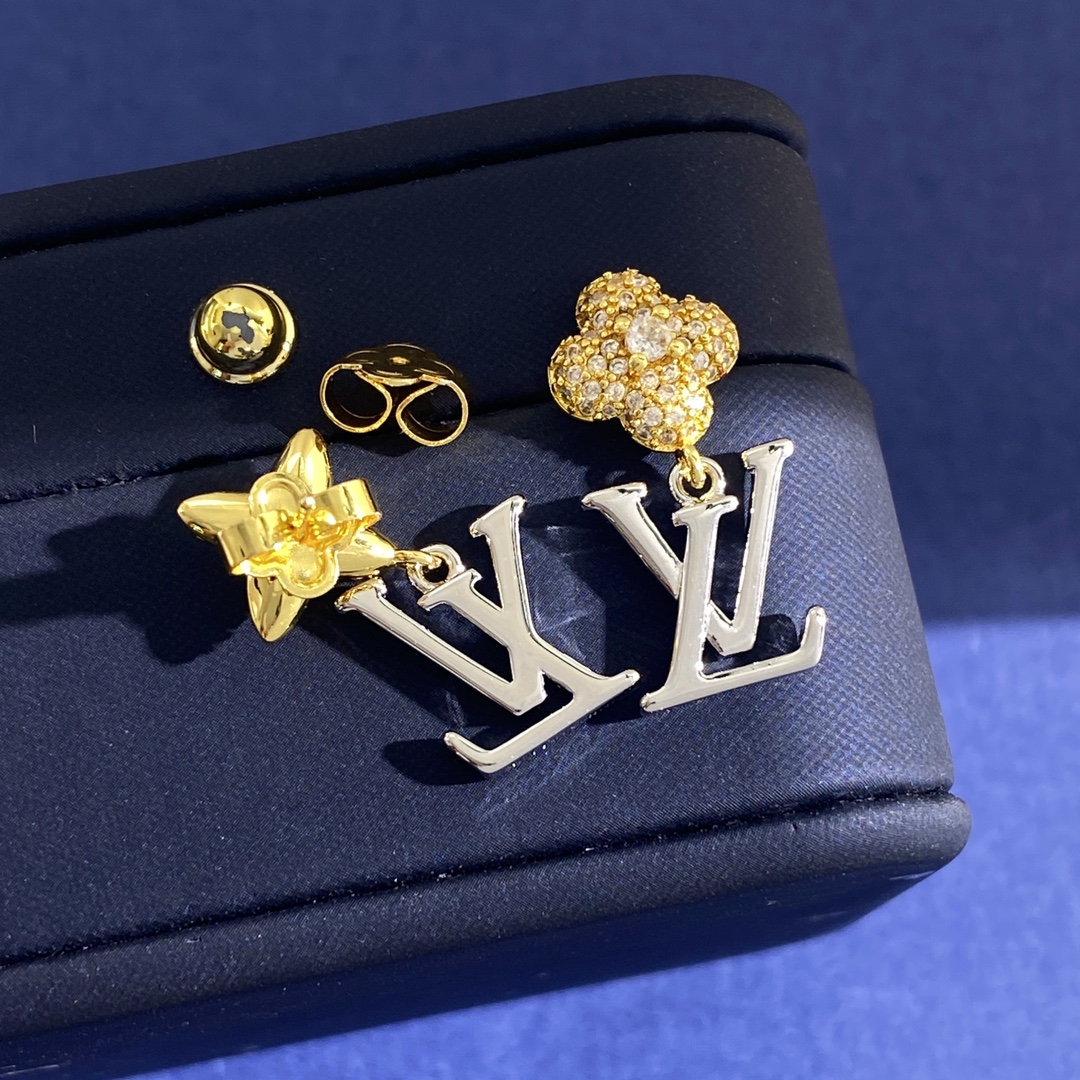 LVE128 VUITTON  L&V Full crystal Iconic Trésor Drop earring - ccjewelryacc