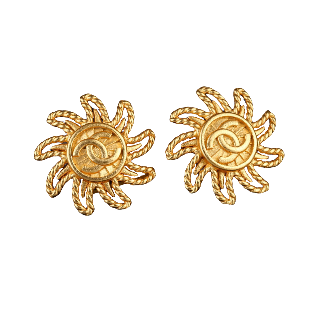 CCE612 Vintage Gold sun flower stud earring - ccjewelryacc