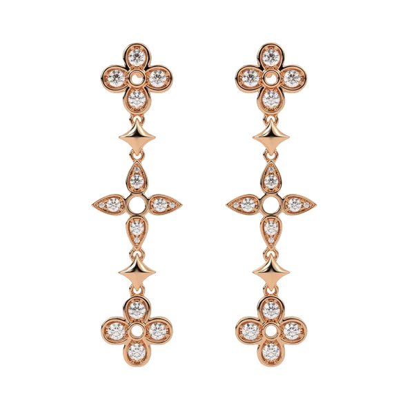 LVE127 Q96850 VUITTON Dentelle One Row Earrings with Diamonds - ccjewelryacc