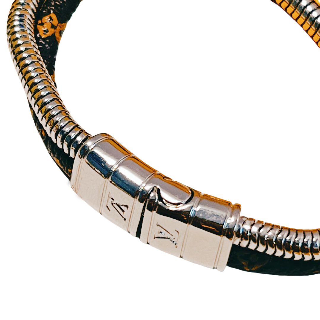 LVS068 M8580D Canvas rope and smake metal chain lv Monogram swirl bracelet for men women - ccjewelryacc