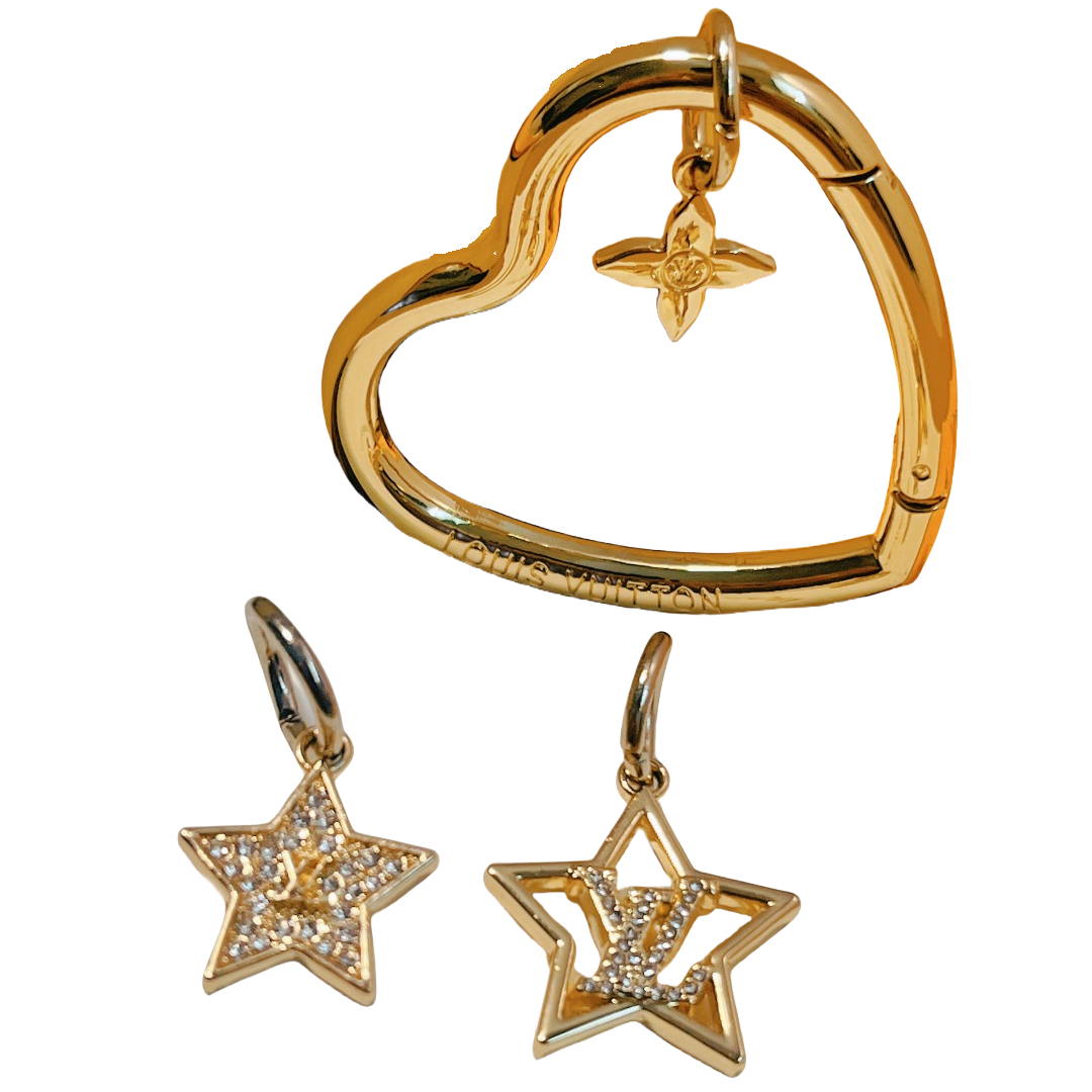 LVK106 M01358 LV Constellation Heart Stars charm keychan for bag accessories - ccjewelryacc