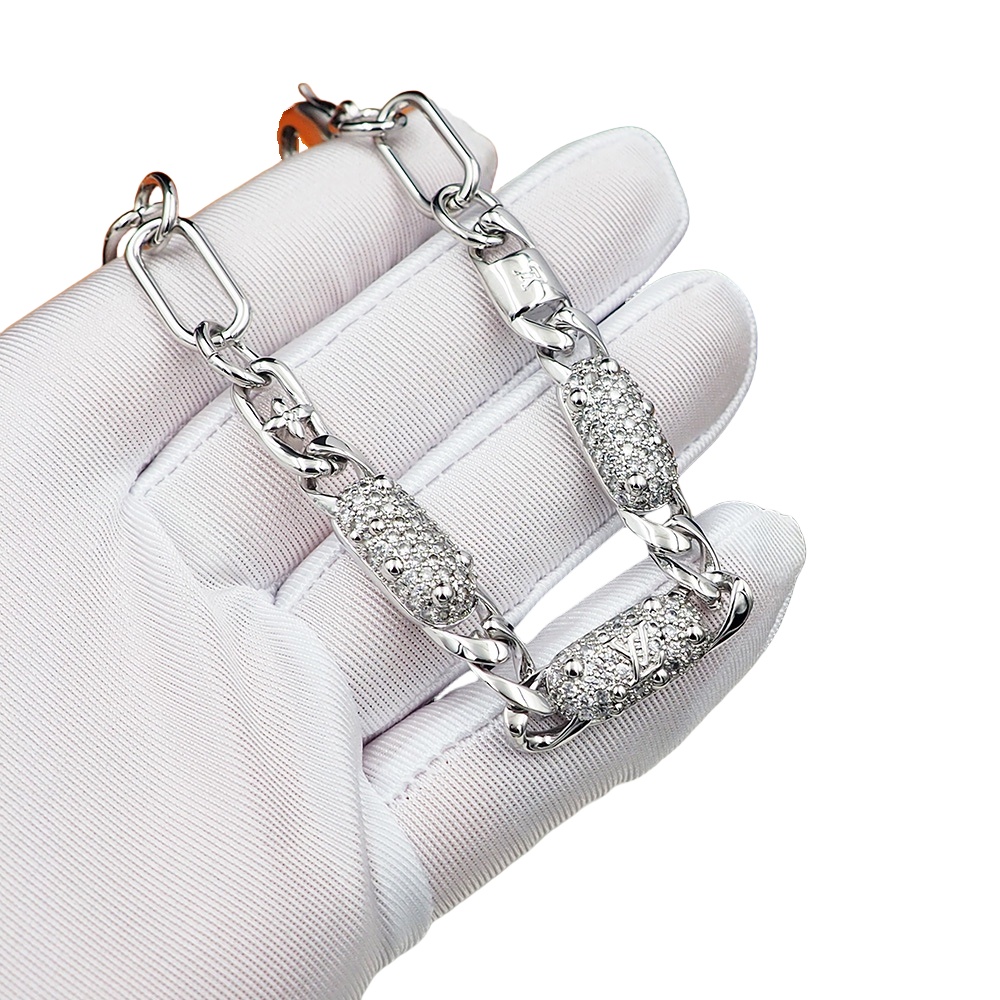 LVS064 Gold LV Constellation chain bracelet for men women - ccjewelryacc