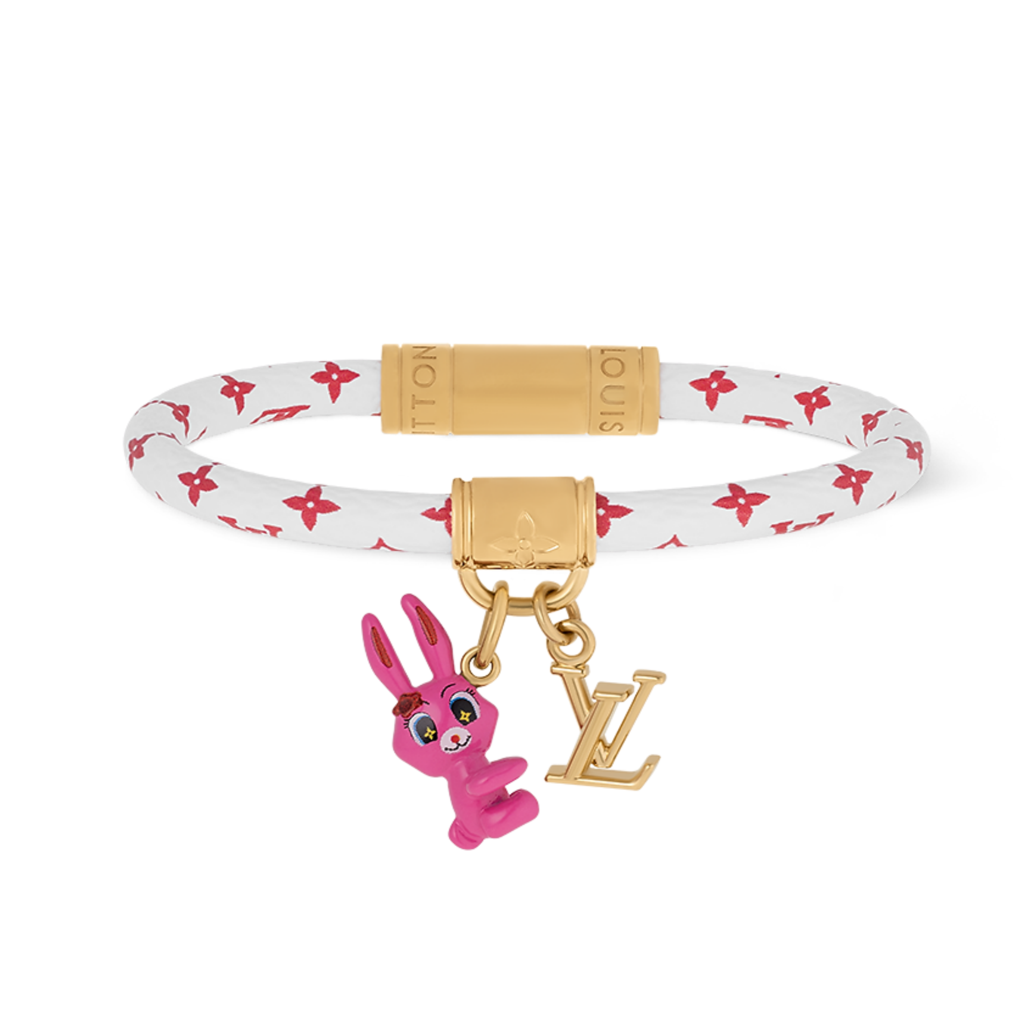 LVS059 Gold metal and rope Animogram rabbit charm Bracelet M8666E - ccjewelryacc