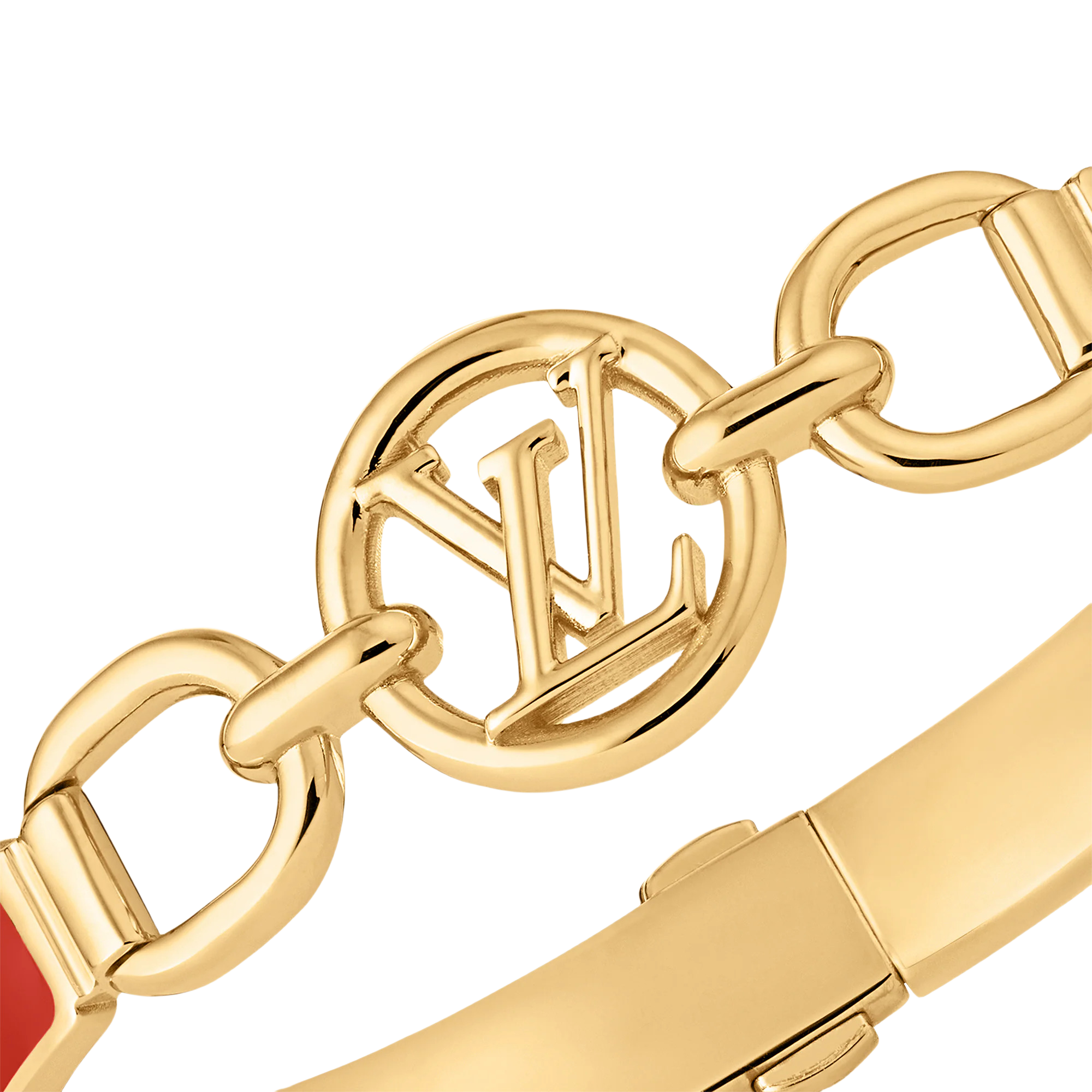 LVS062 Gold Metal enamel LV Circle Prime Bracelet For men women - ccjewelryacc