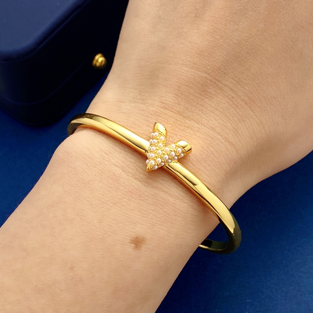 LVS070 LV V logo bangel bracelet - ccjewelryacc