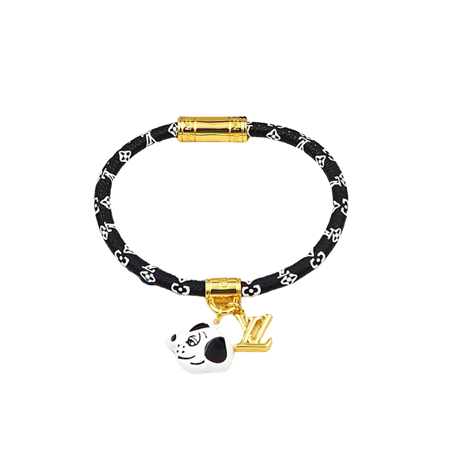 LVS059 Gold metal and rope Animogram rabbit charm Bracelet M8666E - ccfashionjewelry