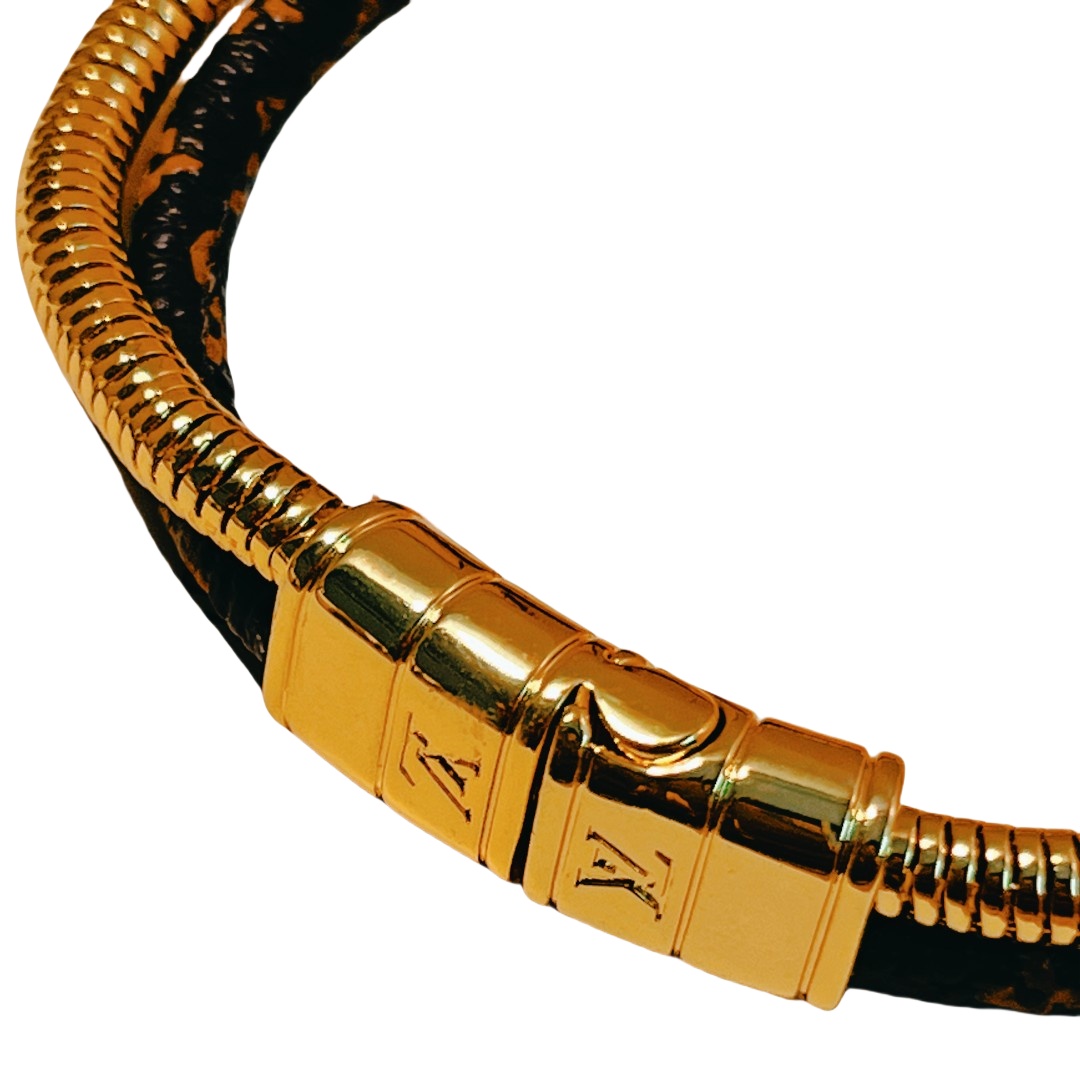 LVS068 M8580D Canvas rope and smake metal chain lv Monogram swirl bracelet for men women - ccjewelryacc