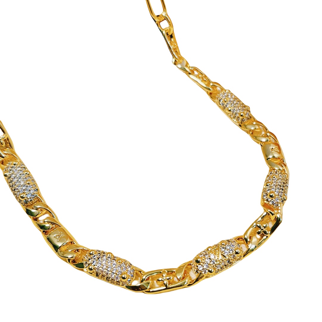LVN017 Gold LV Constellation chain Necklace for men women - ccjewelryacc