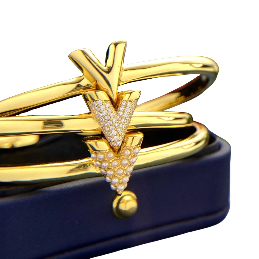 LVS070 LV V logo bangel bracelet - ccjewelryacc