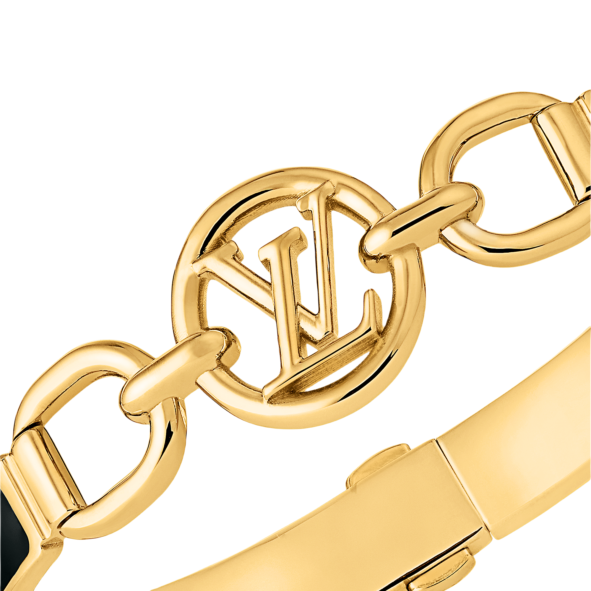 LVS062 Gold Metal enamel LV Circle Prime Bracelet For men women - ccjewelryacc
