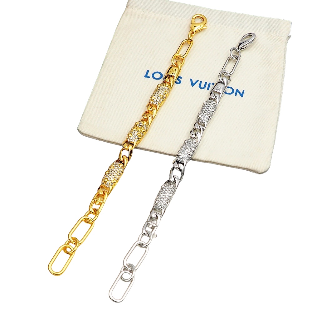 LVS064 Gold LV Constellation chain bracelet for men women - ccjewelryacc