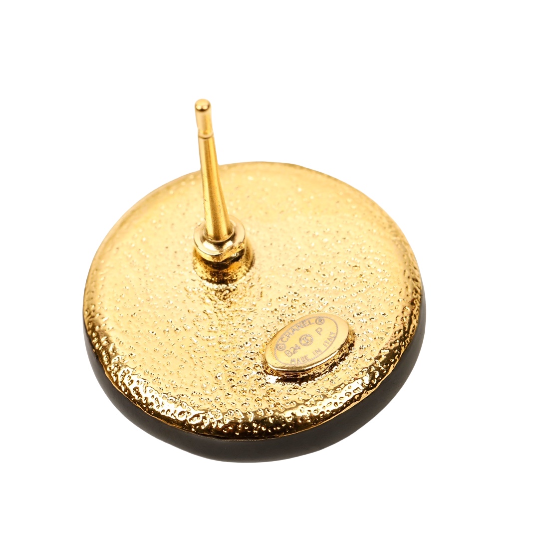 CCE611 24P Black White Buttons Round Enamel Stud Earring For Women - ccjewelryacc