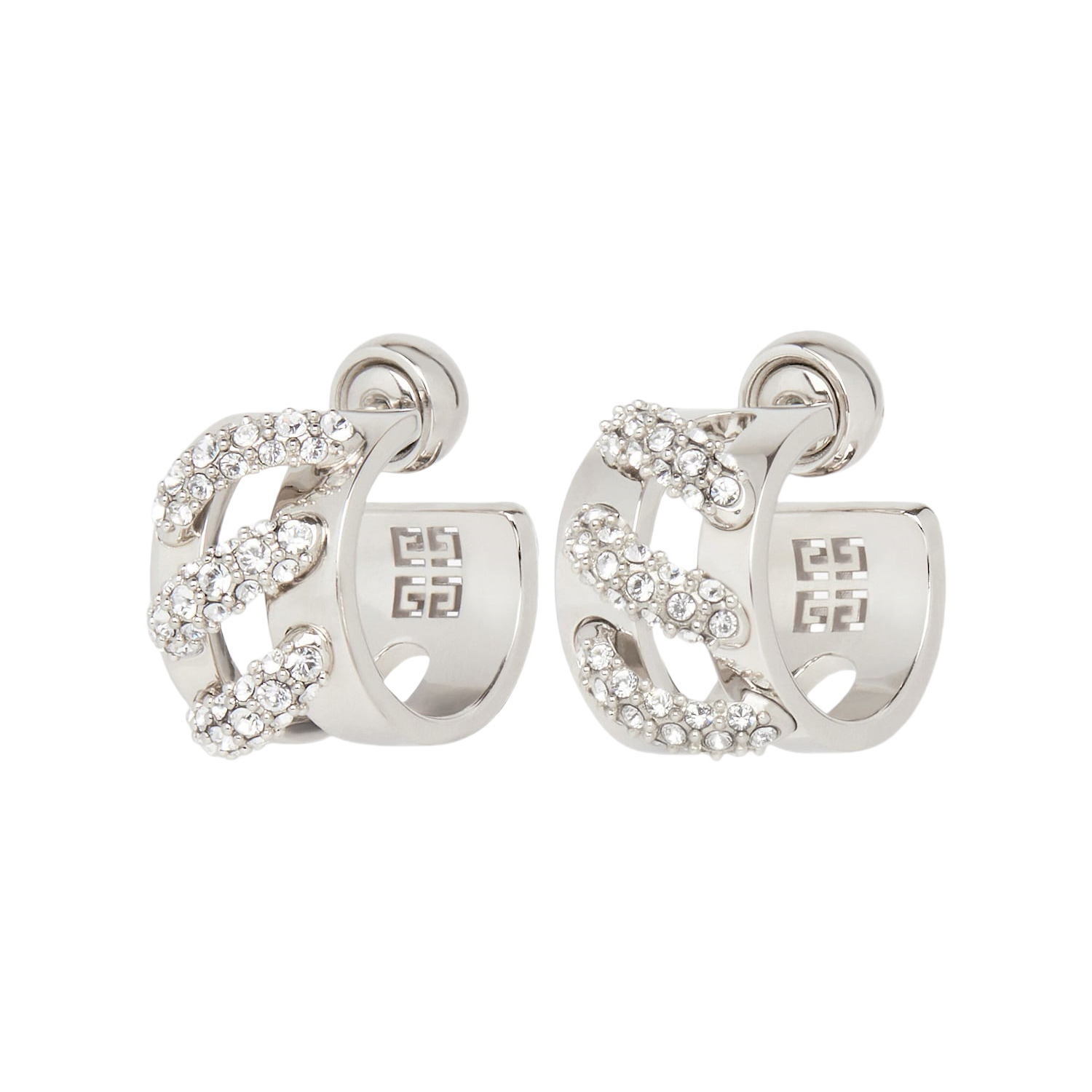 GVE005 Stitch earrings in metal with crystals - ccjewelryacc