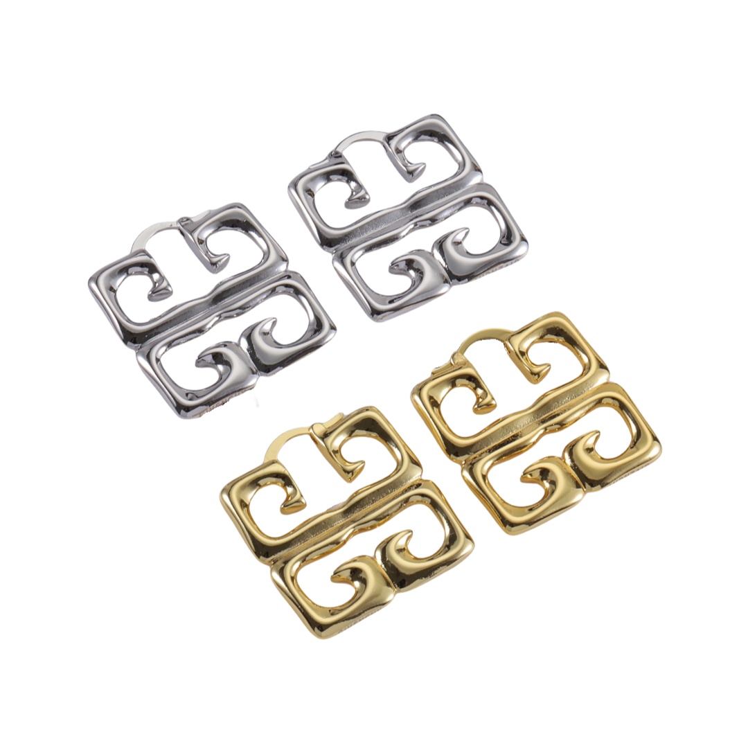 GVE004 4G Liquid earrings in metal - ccjewelryacc