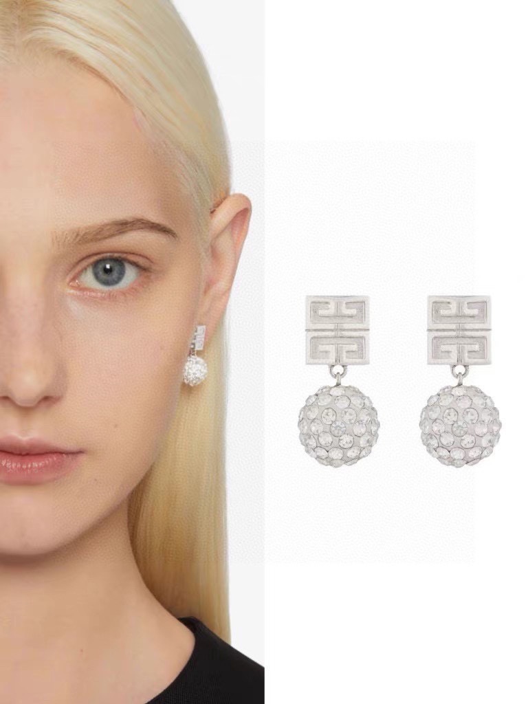 GVE002 4G earrings in metal with pearls/crystal - ccjewelryacc