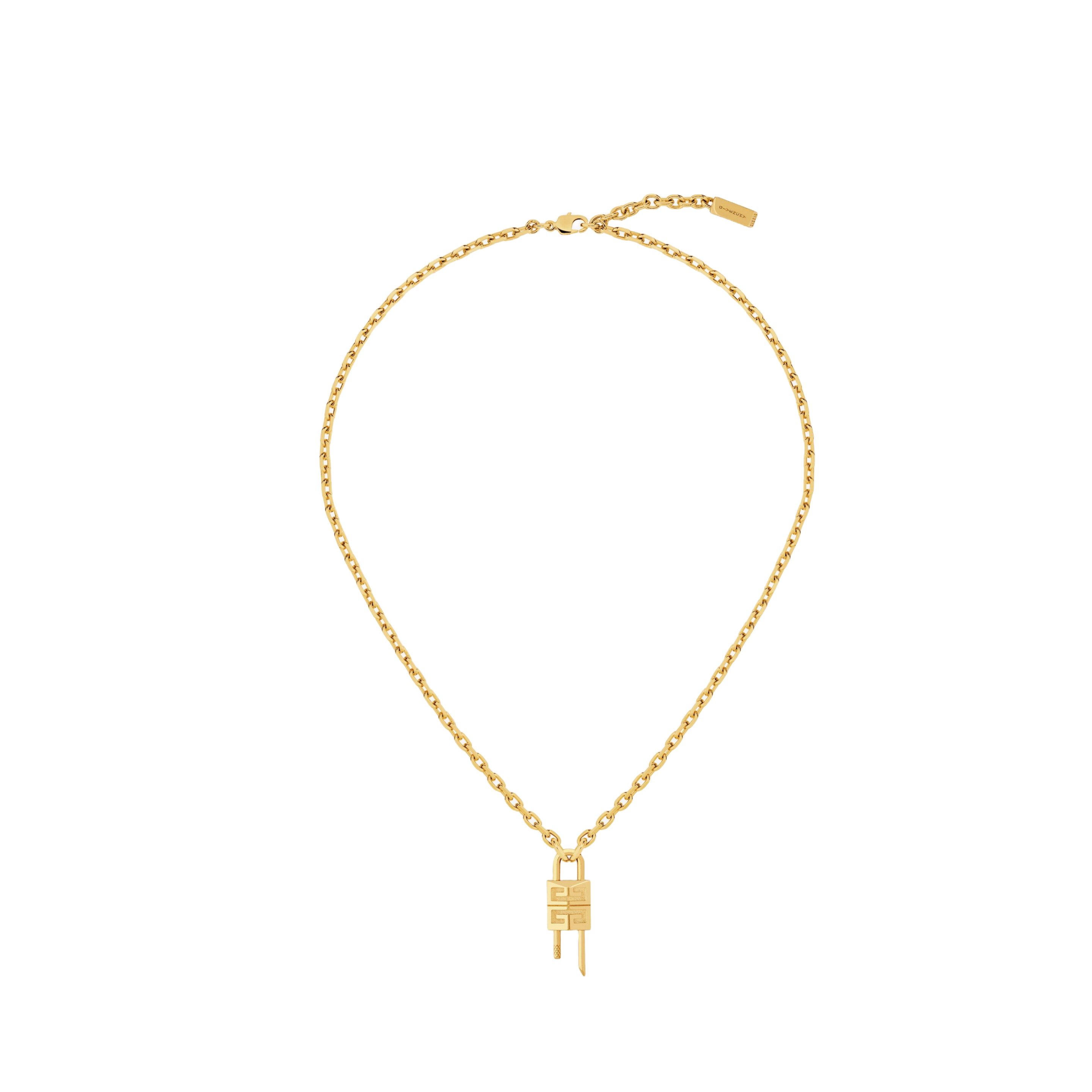 GVN001 Gold Mini Lock necklace in metal - ccjewelryacc