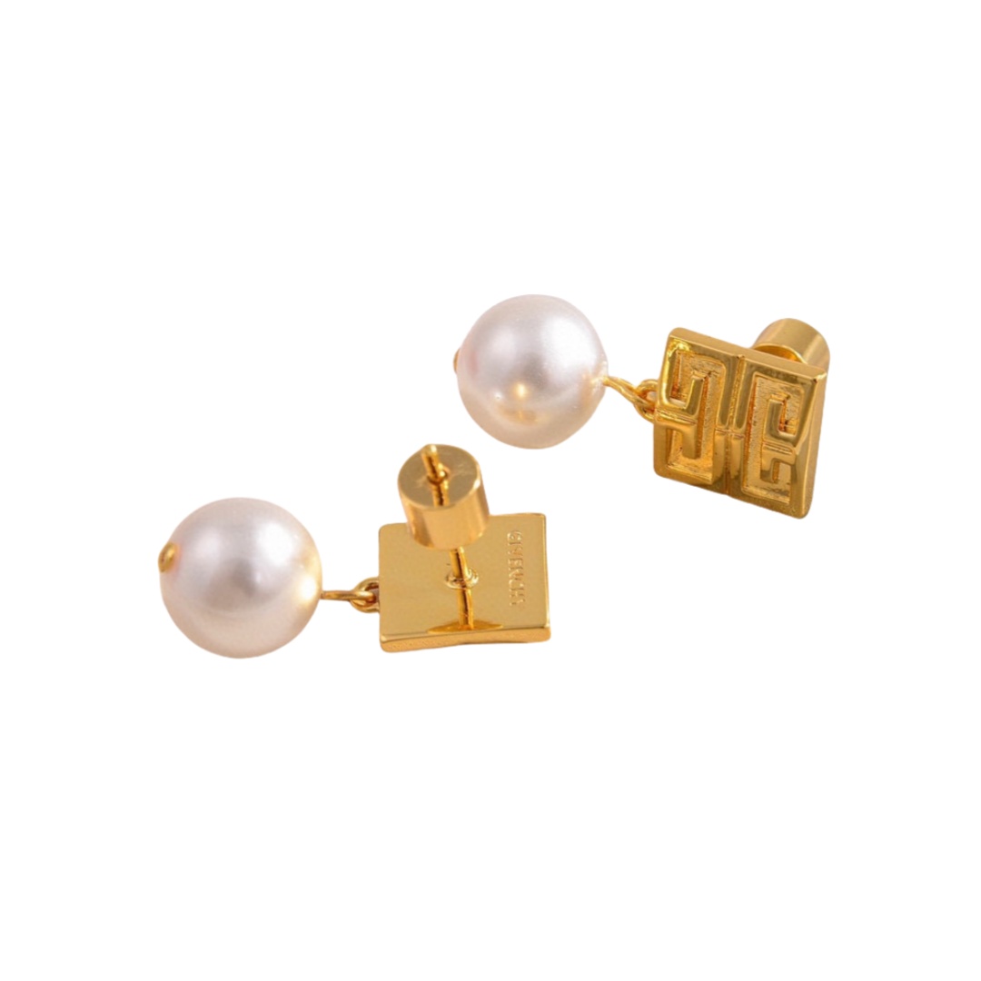 GVE002 4G earrings in metal with pearls/crystal - ccjewelryacc