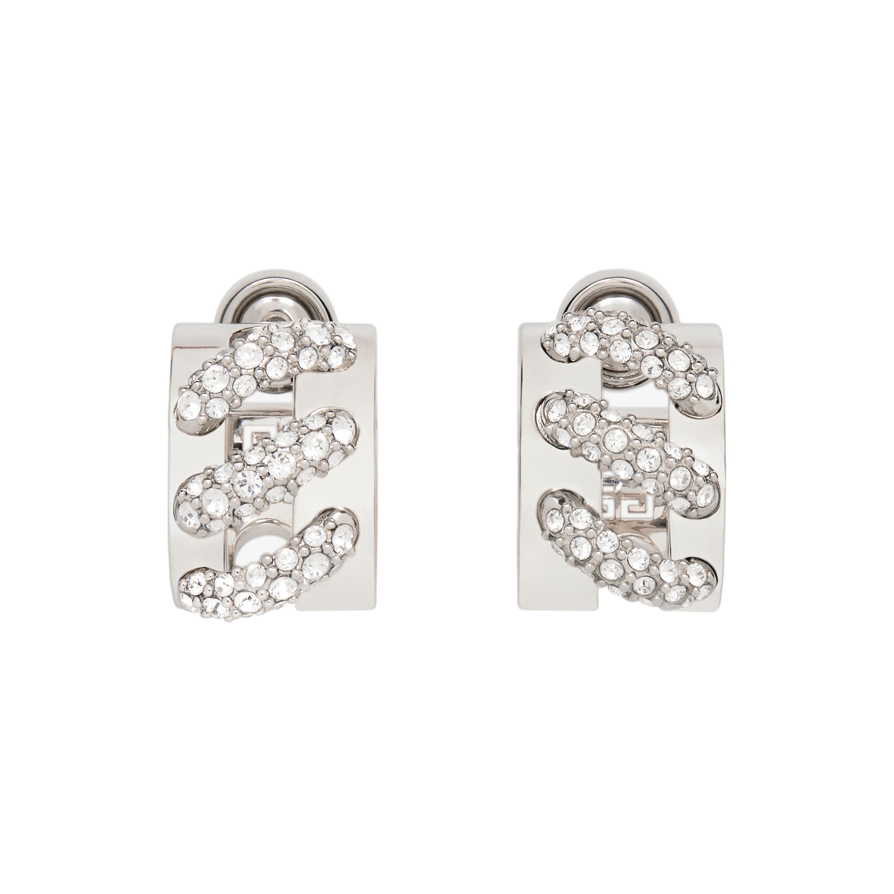 GVE005 Stitch earrings in metal with crystals - ccjewelryacc