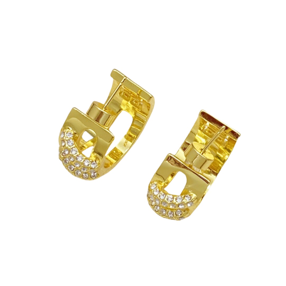 GVE005 Stitch earrings in metal with crystals - ccjewelryacc