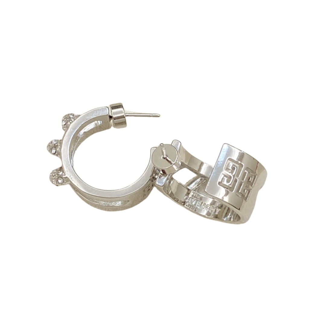 GVE005 Stitch earrings in metal with crystals - ccjewelryacc