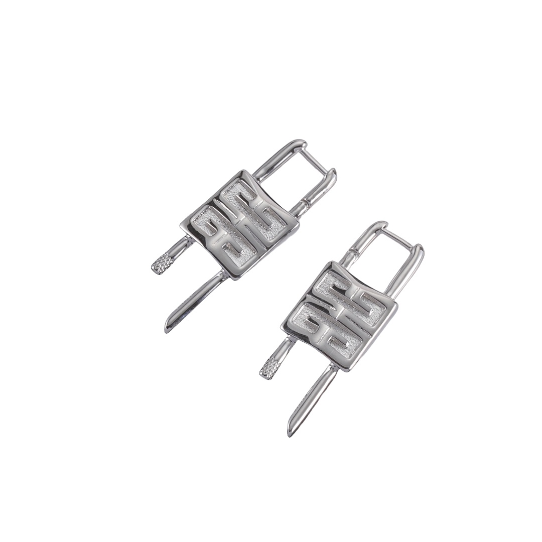 GVE001 Lock earrings in metal - ccjewelryacc