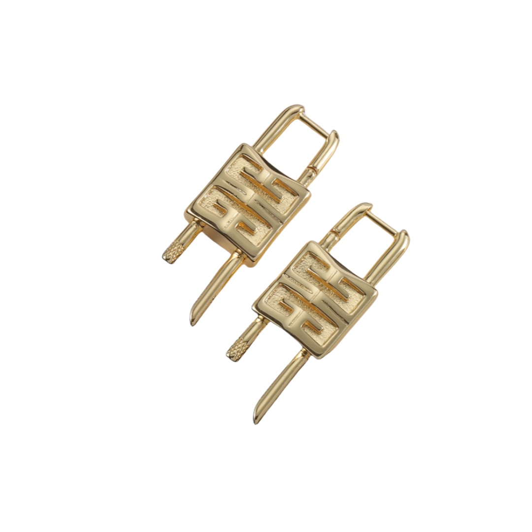 GVE001 Lock earrings in metal - ccjewelryacc
