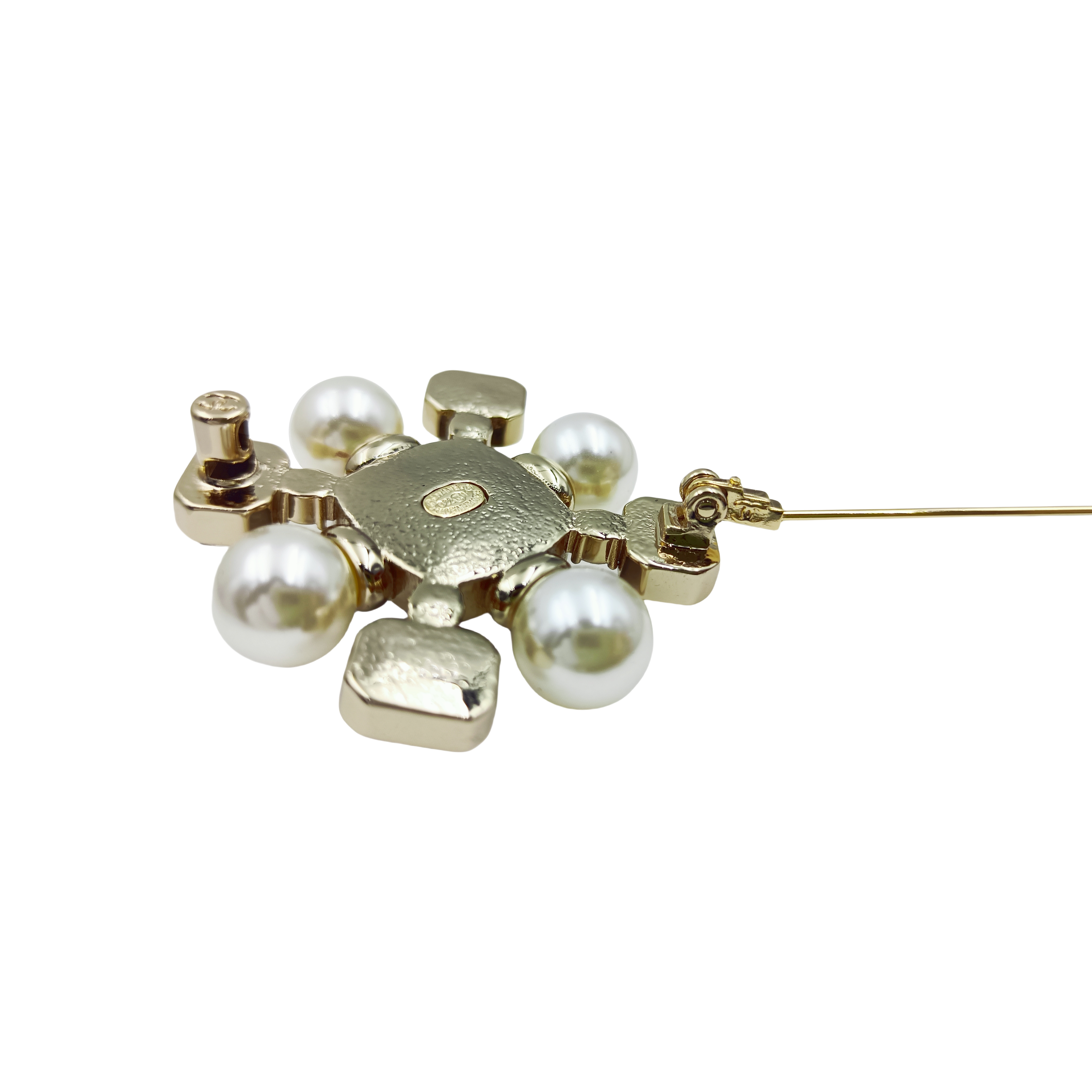 BCB431 22 Métiers d’art Collection Square crystal and Sky blue black gemstone cross cc brooch pin - ccjewelryacc