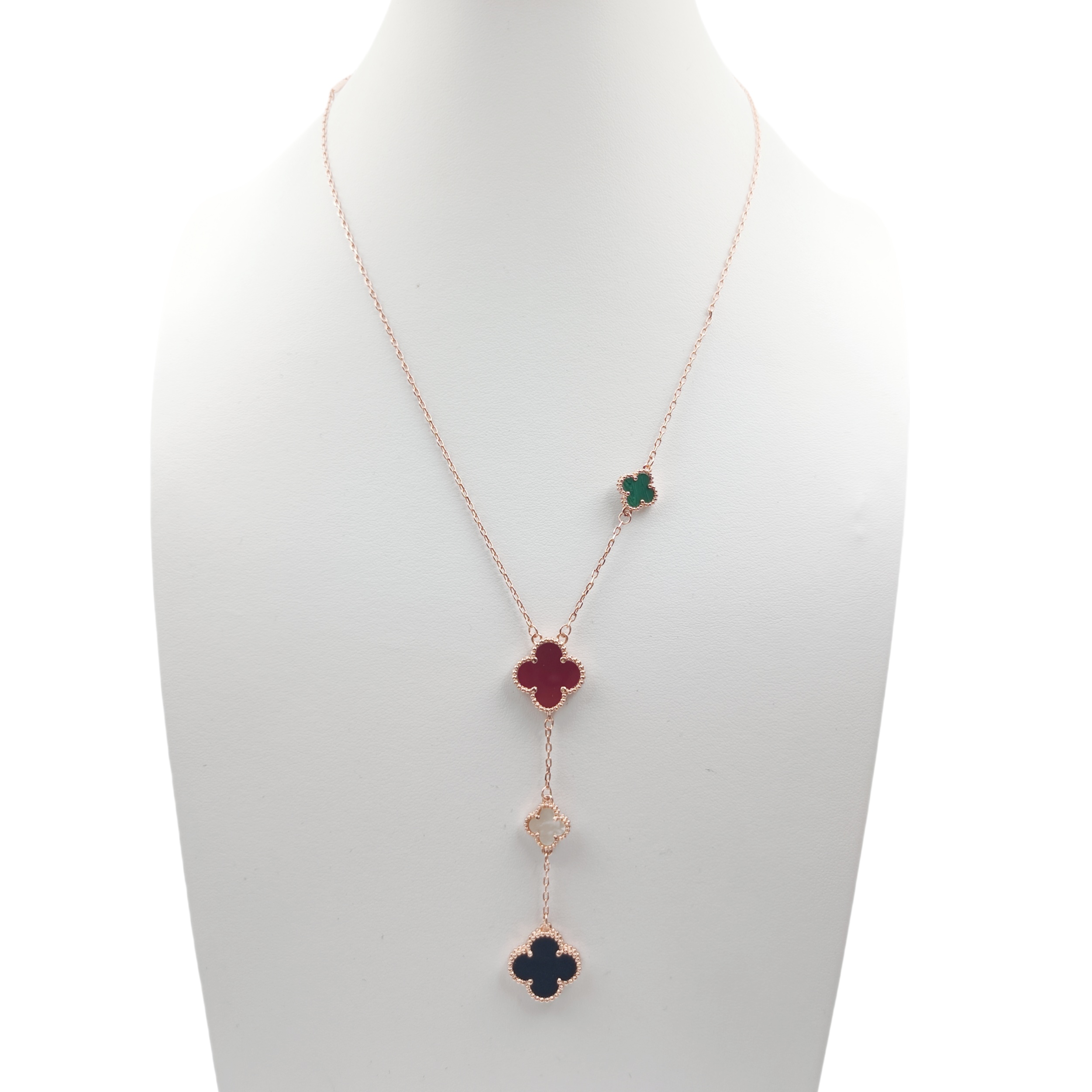VCN049 Rose gold Vca alhambra necklace 4 motifs - ccjewelryacc