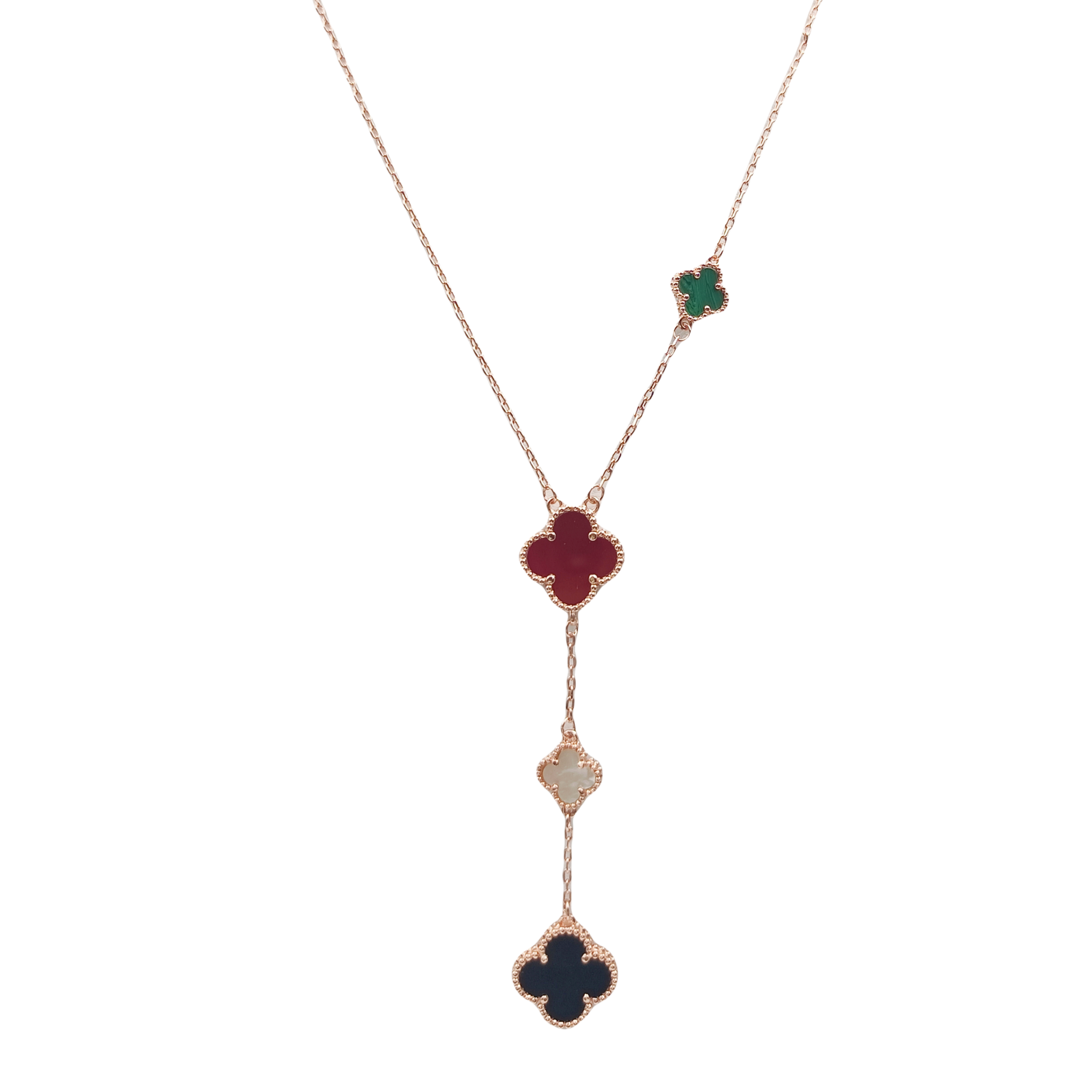 VCN049 Rose gold Vca alhambra necklace 4 motifs - ccjewelryacc