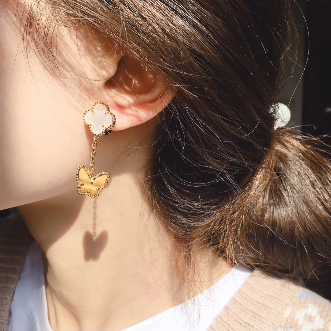 VCE014 Lucky Alhambra drop earring clips, 2 motifs - ccjewelryacc