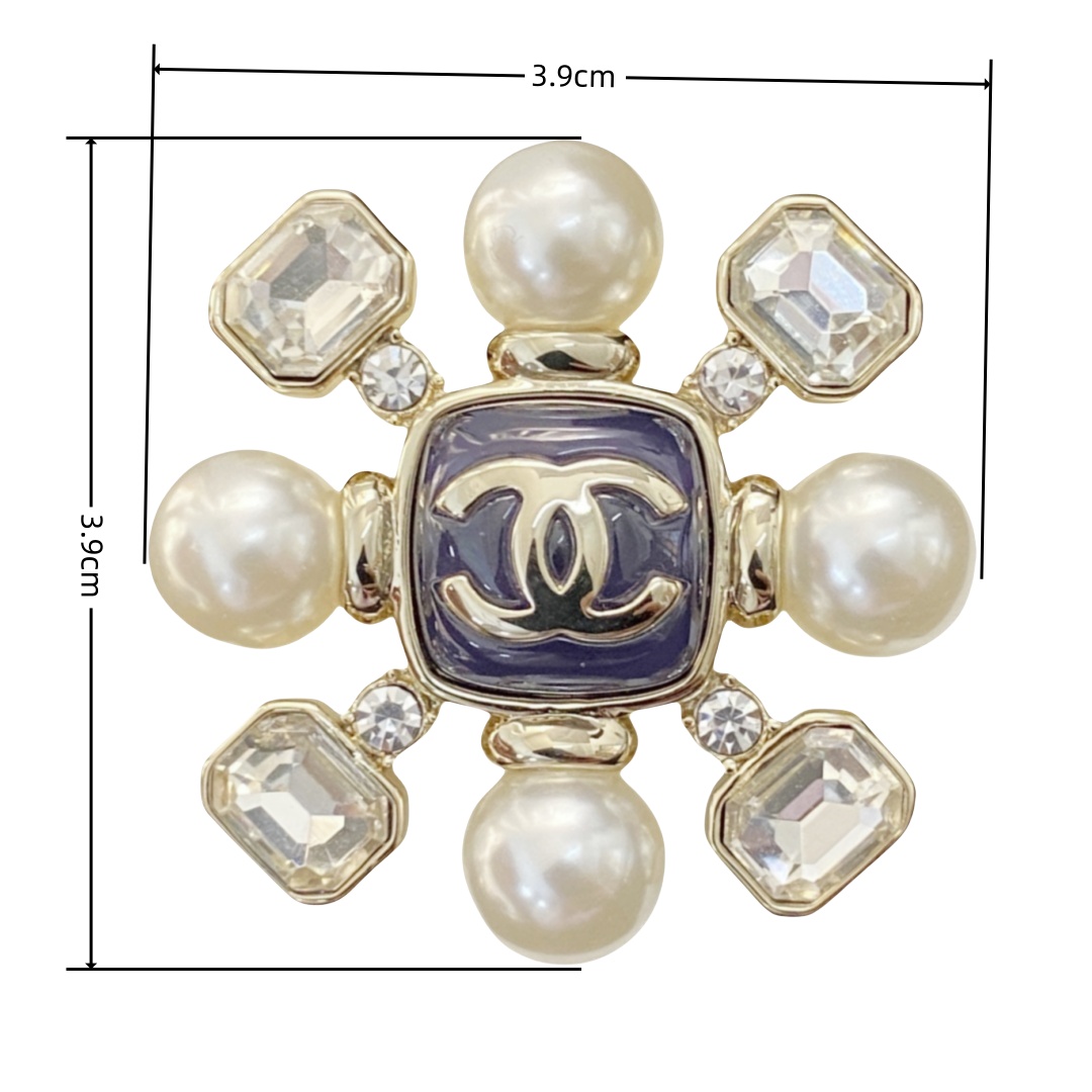 BCB431 22 Métiers d’art Collection Square crystal and Sky blue black gemstone cross cc brooch pin - ccjewelryacc