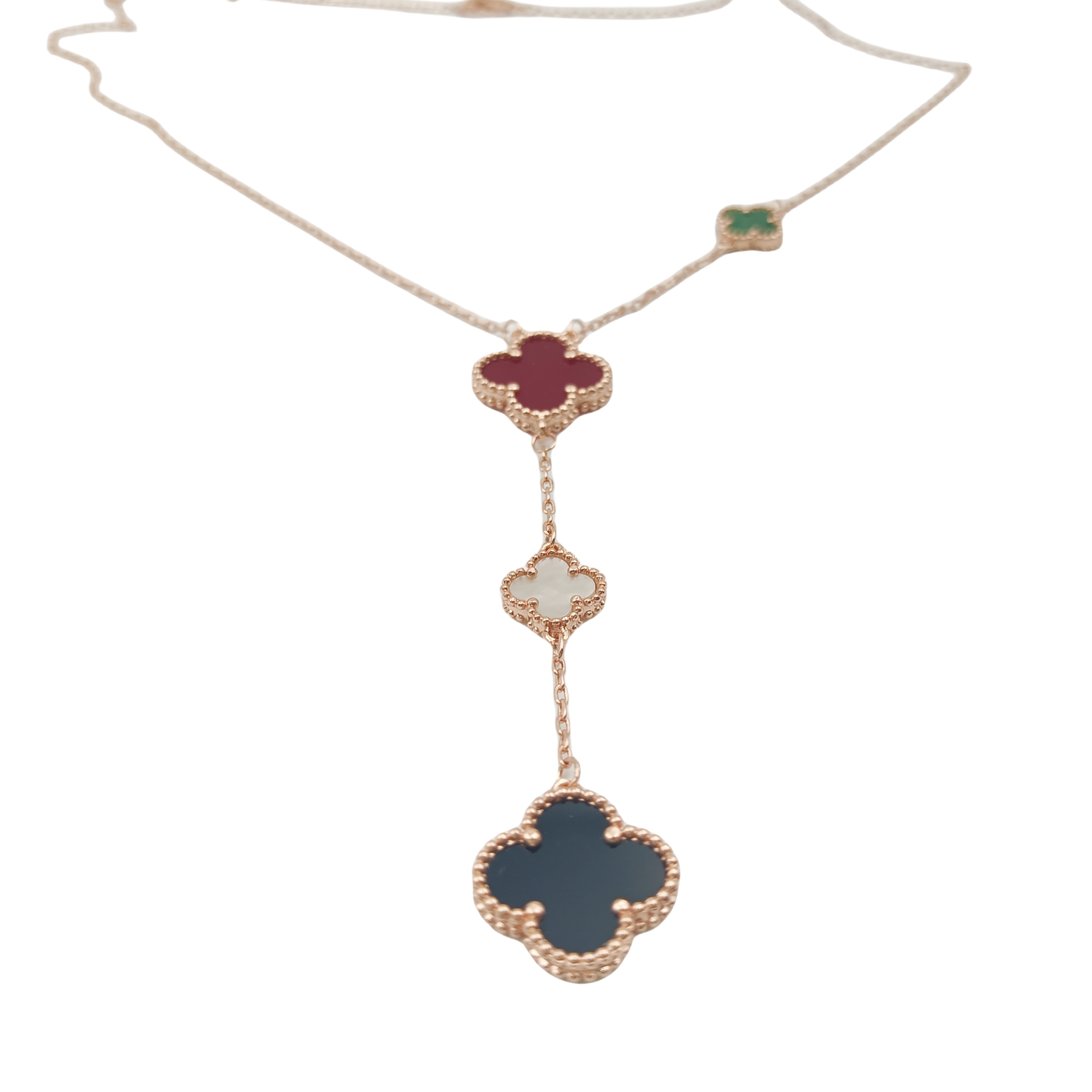 VCN049 Rose gold Vca alhambra necklace 4 motifs - ccjewelryacc